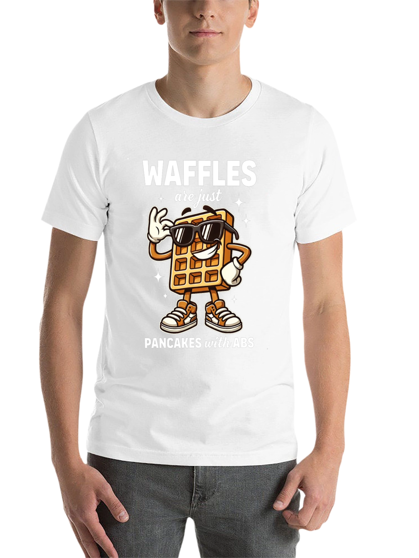 Waffles are Just Pancakes with ABS T-Shirt - 14