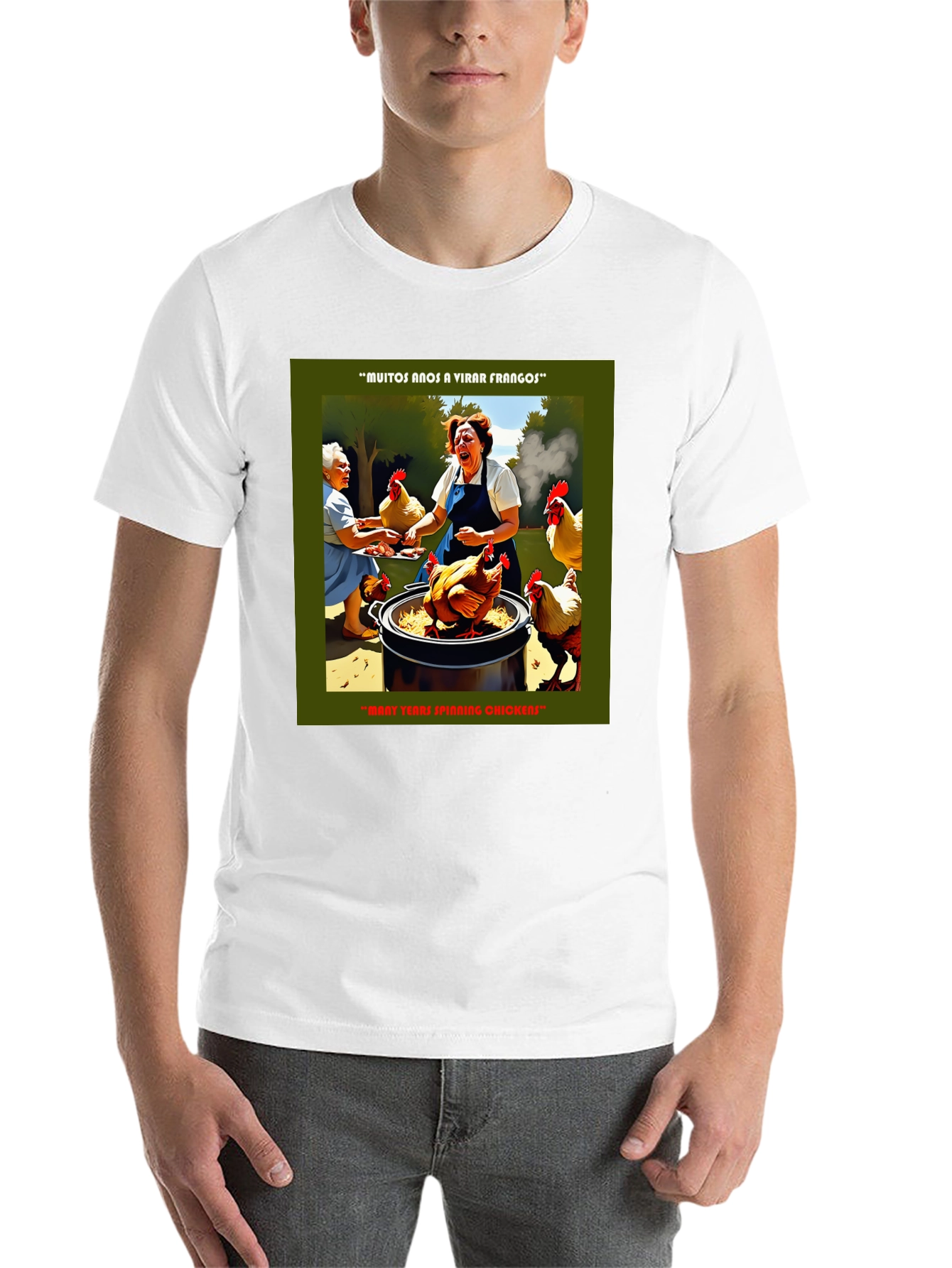 Black Funny Chicken T-Shirt - Many Years Spinning Chickens view 14