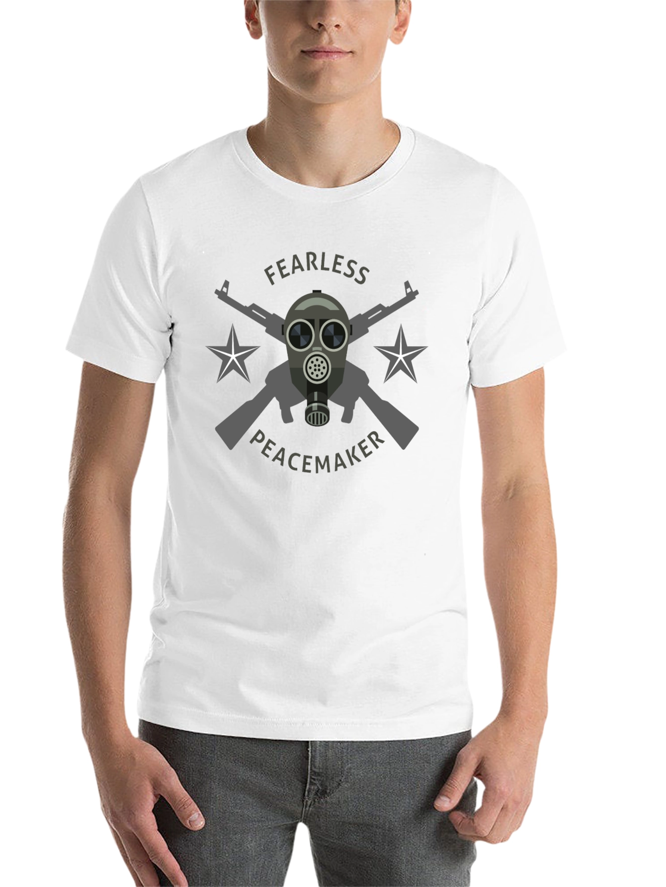Black Fearless Peacemaker Graphic T-Shirt view 14