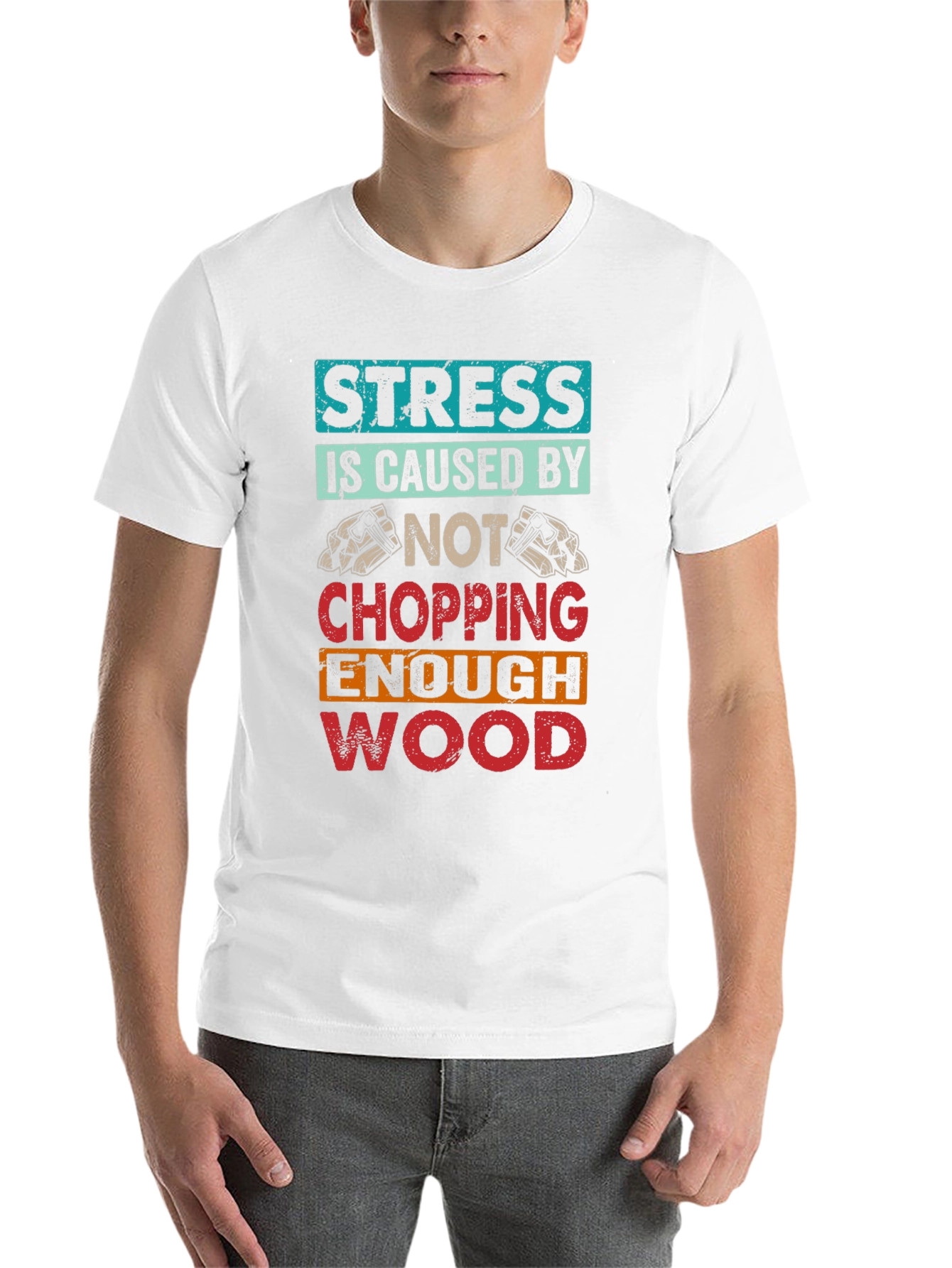 Black Stress Wood Chopping T-Shirt view 14