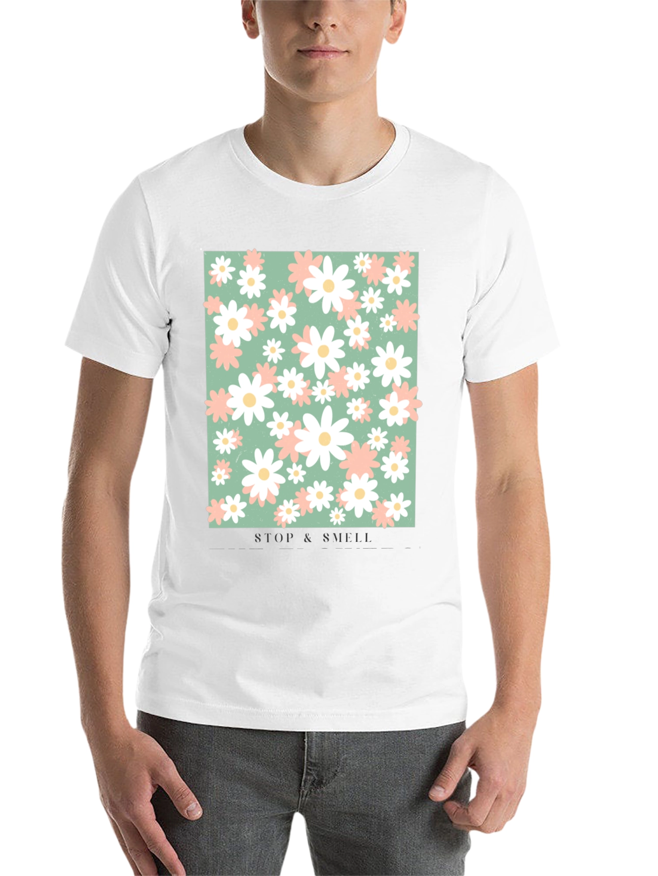 Black Floral Print T-Shirt - Stop and Smell the Flowers view 14