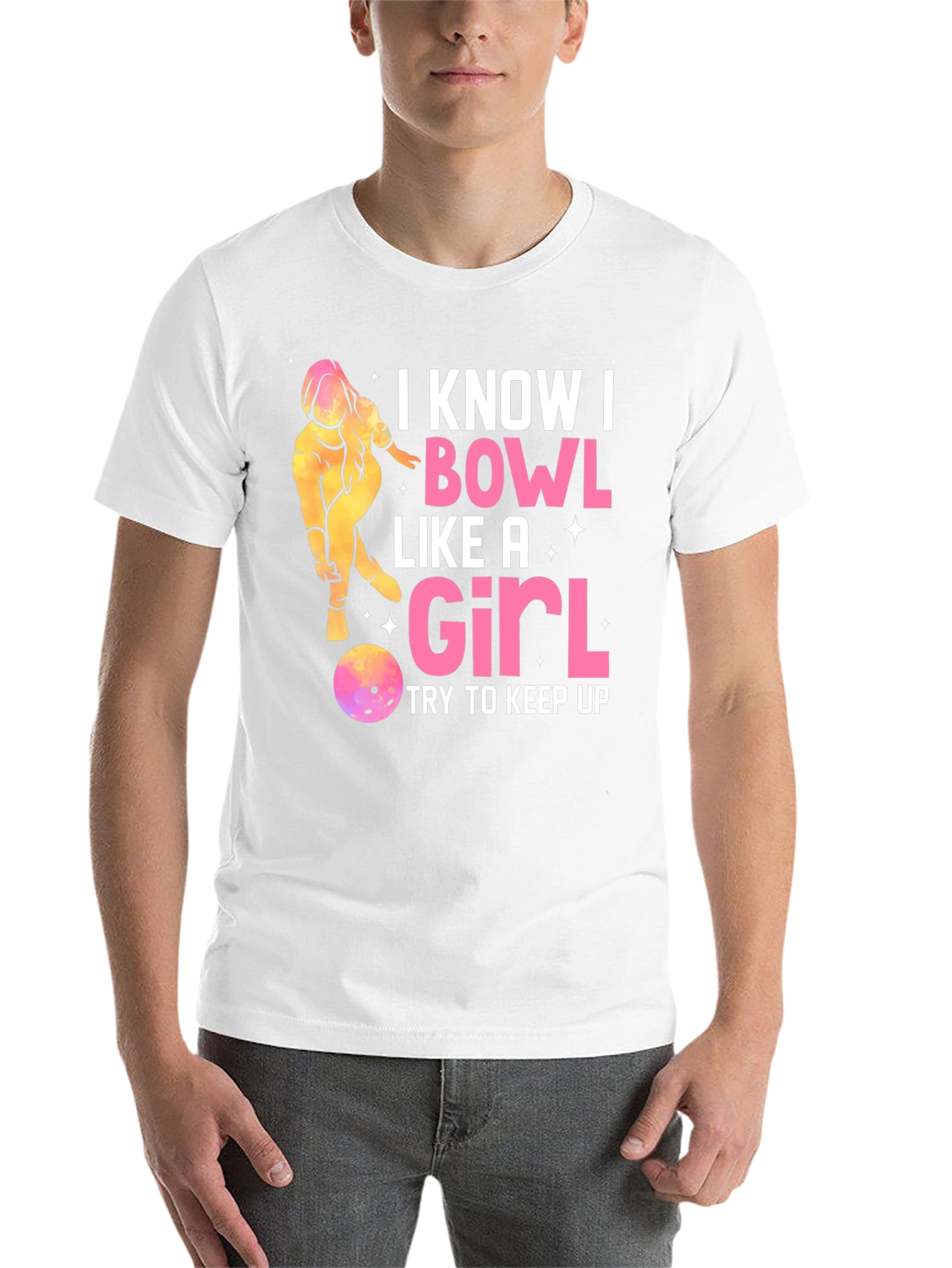 Black I Bowl Like a Girl T-Shirt - Funny Bowling Tee view 14