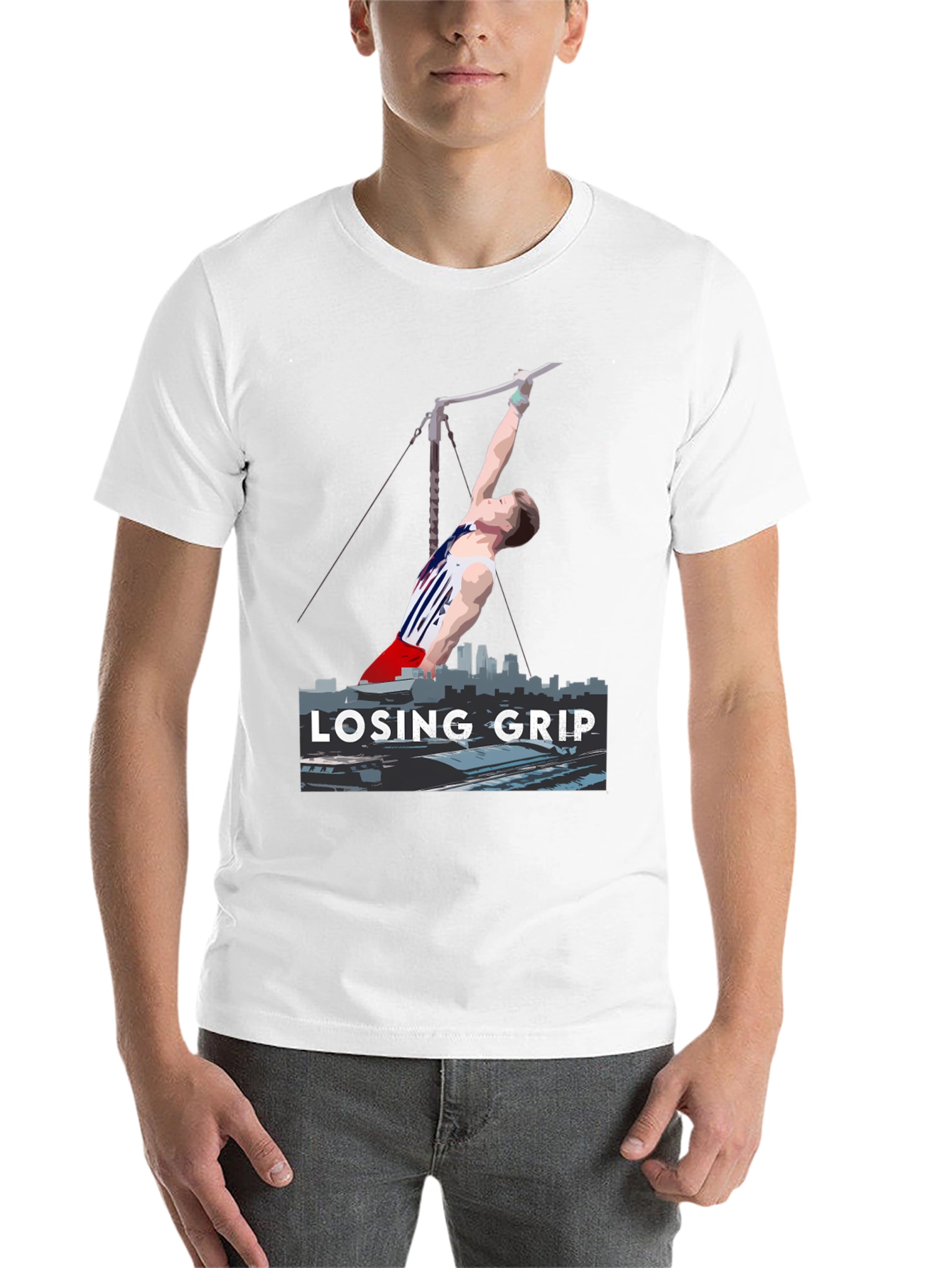 Black Losing Grip Gymnast Graphic T-Shirt view 14