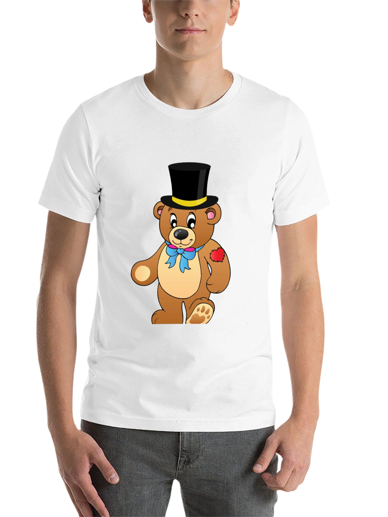 Black Teddy Bear Top Hat T-Shirt view 14