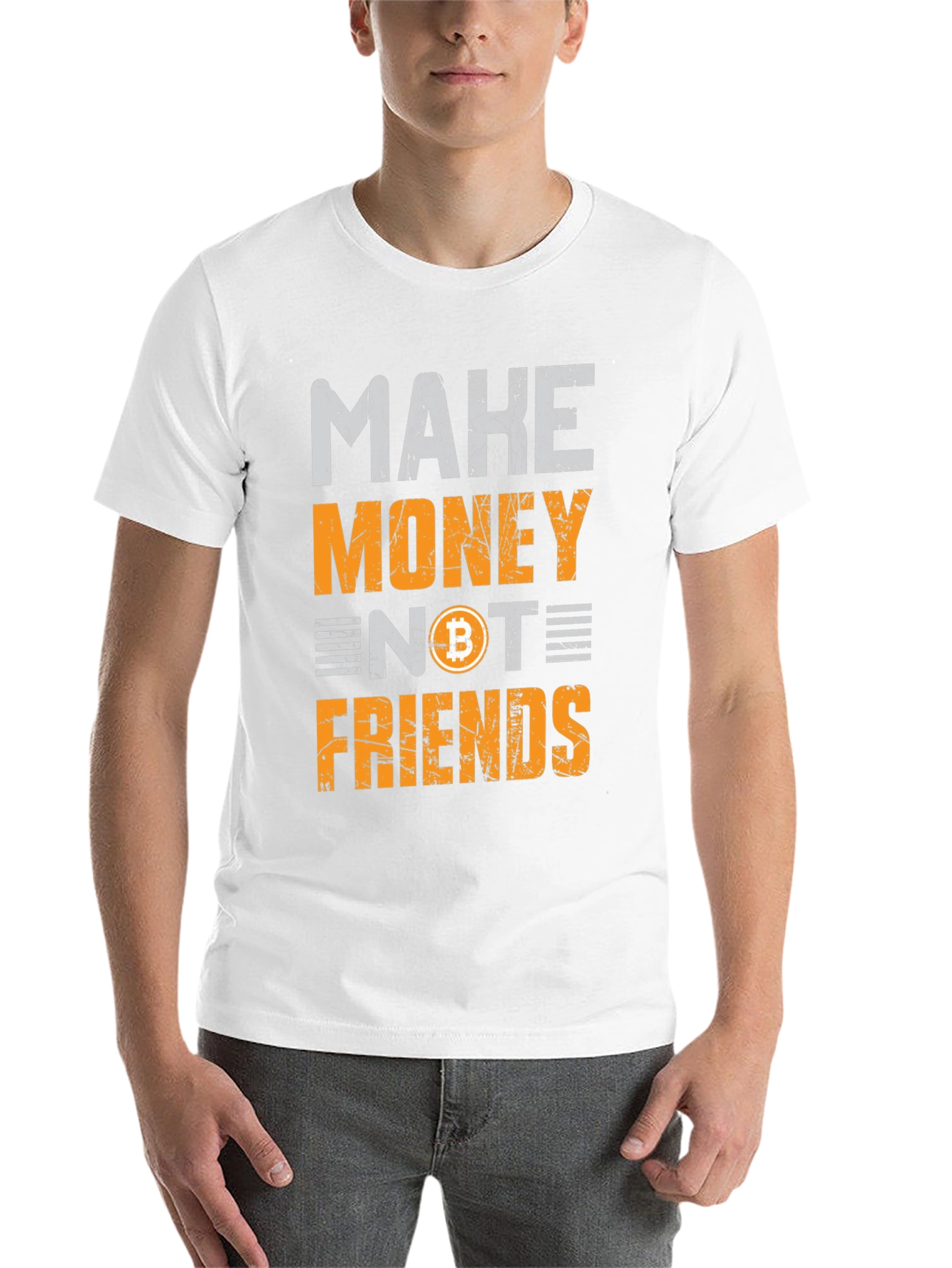 Black Make Money Not Friends Bitcoin Black T-Shirt view 14