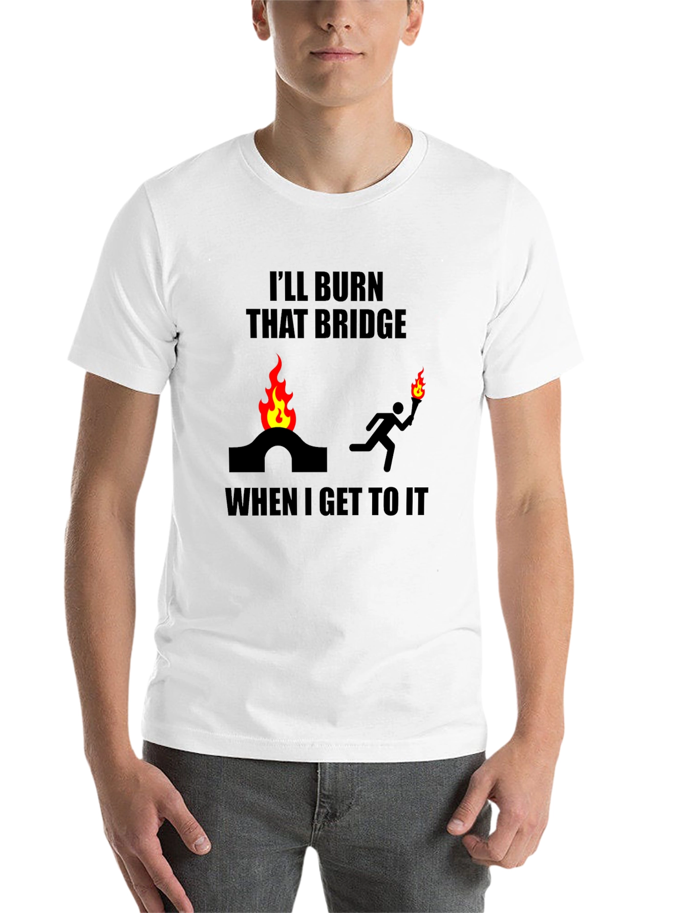 Black Burn That Bridge T-Shirt Funny Slogan Tee view 14
