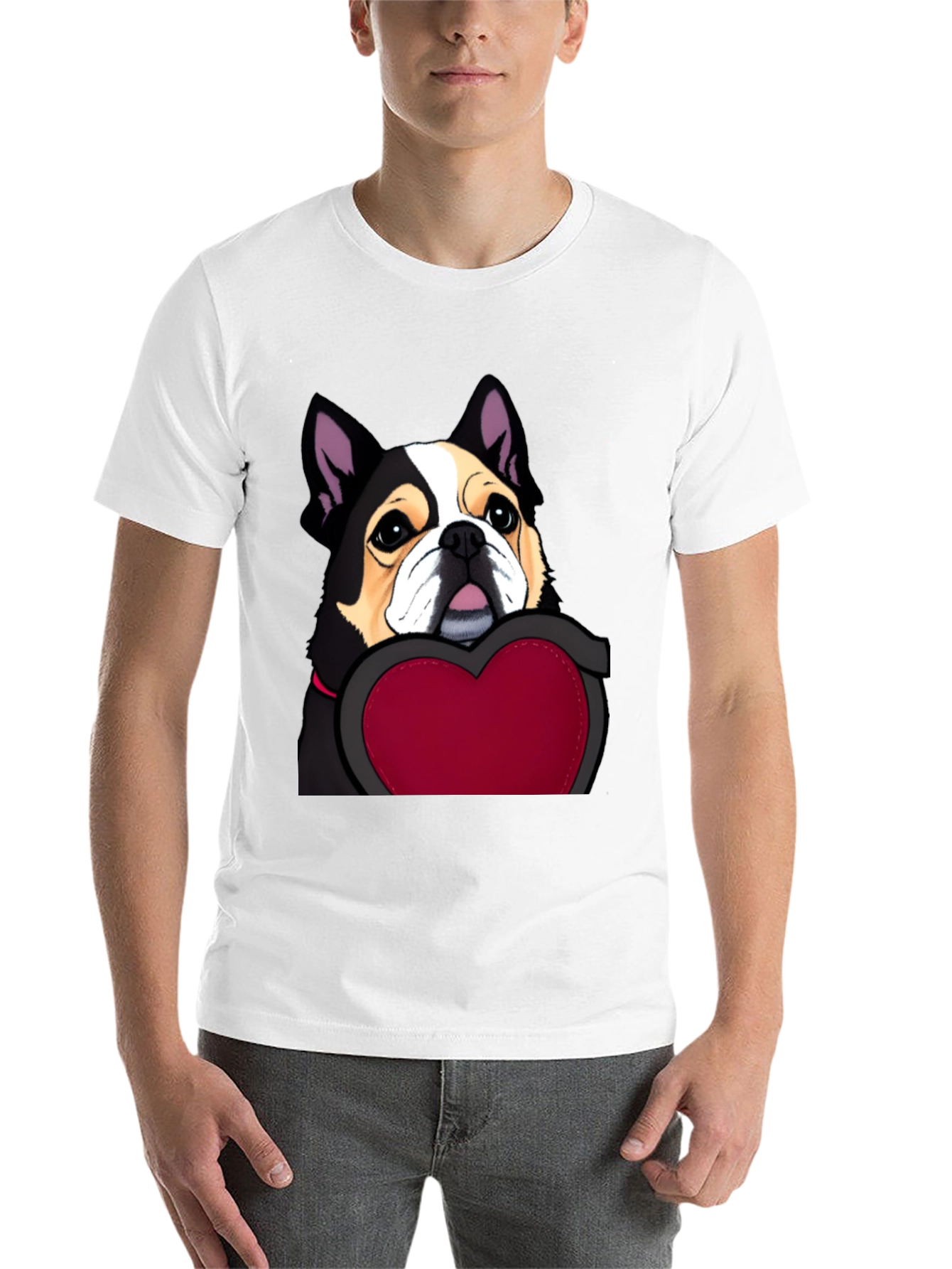 Black Dog with Heart Graphic Tee view 14