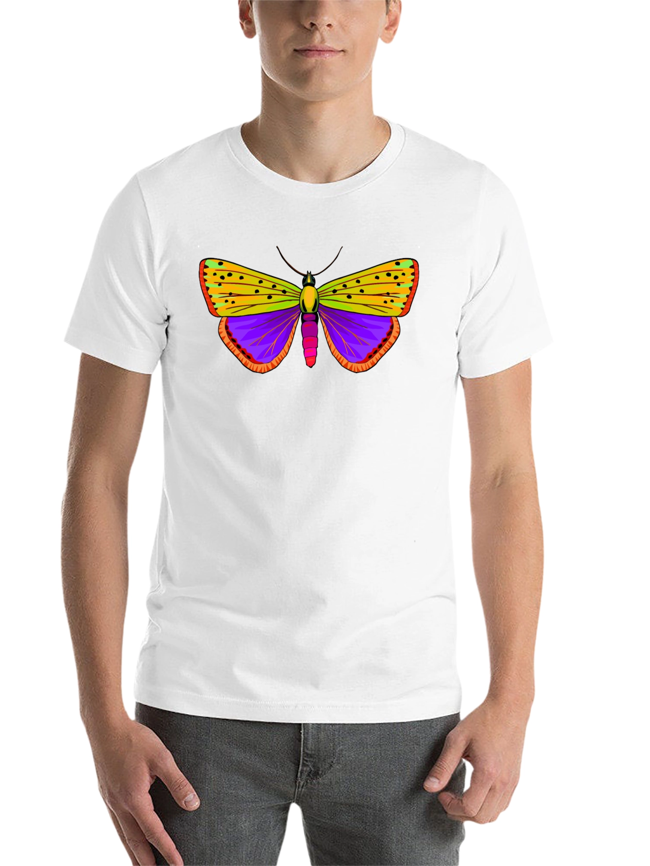 Black Butterfly Graphic Print Black T-Shirt view 14