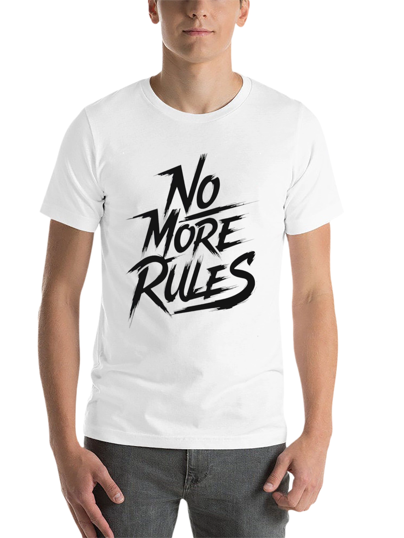 Black No More Rules Black Graphic Tee view 14