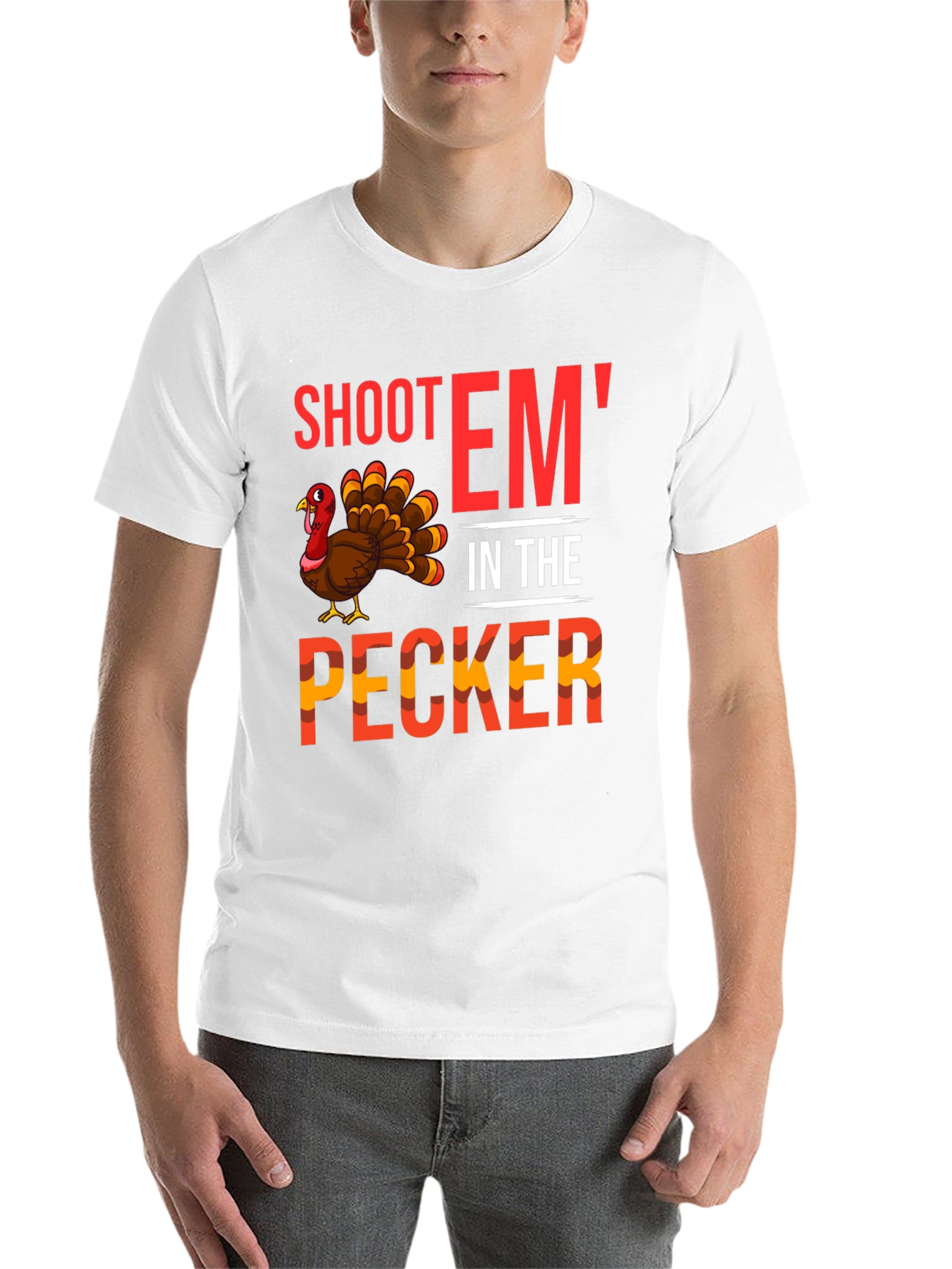 Black Shoot 'Em In The Pecker Turkey Graphic Tee view 14