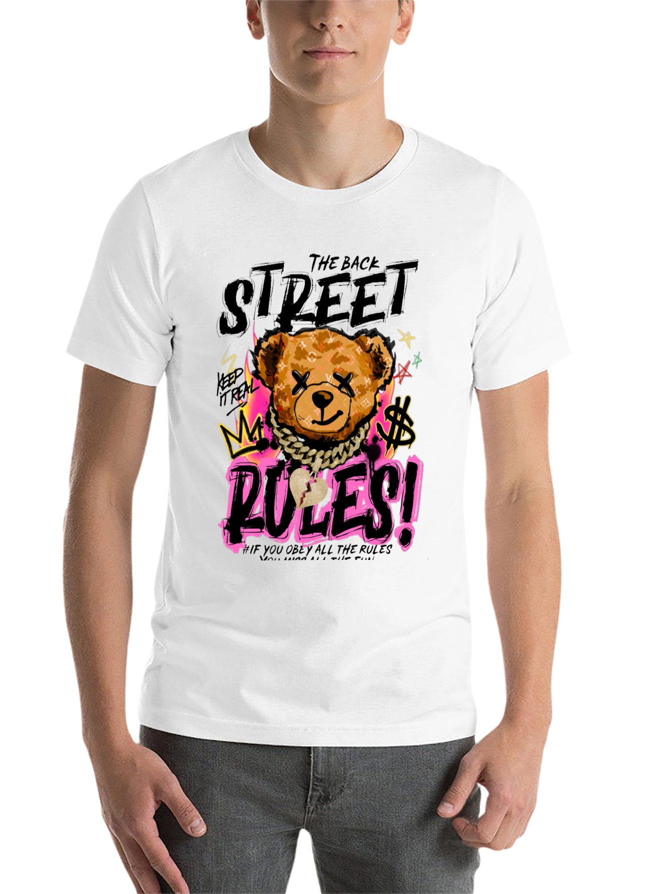 Black Street Rules Graphic Print Crew Neck T-Shirt view 14