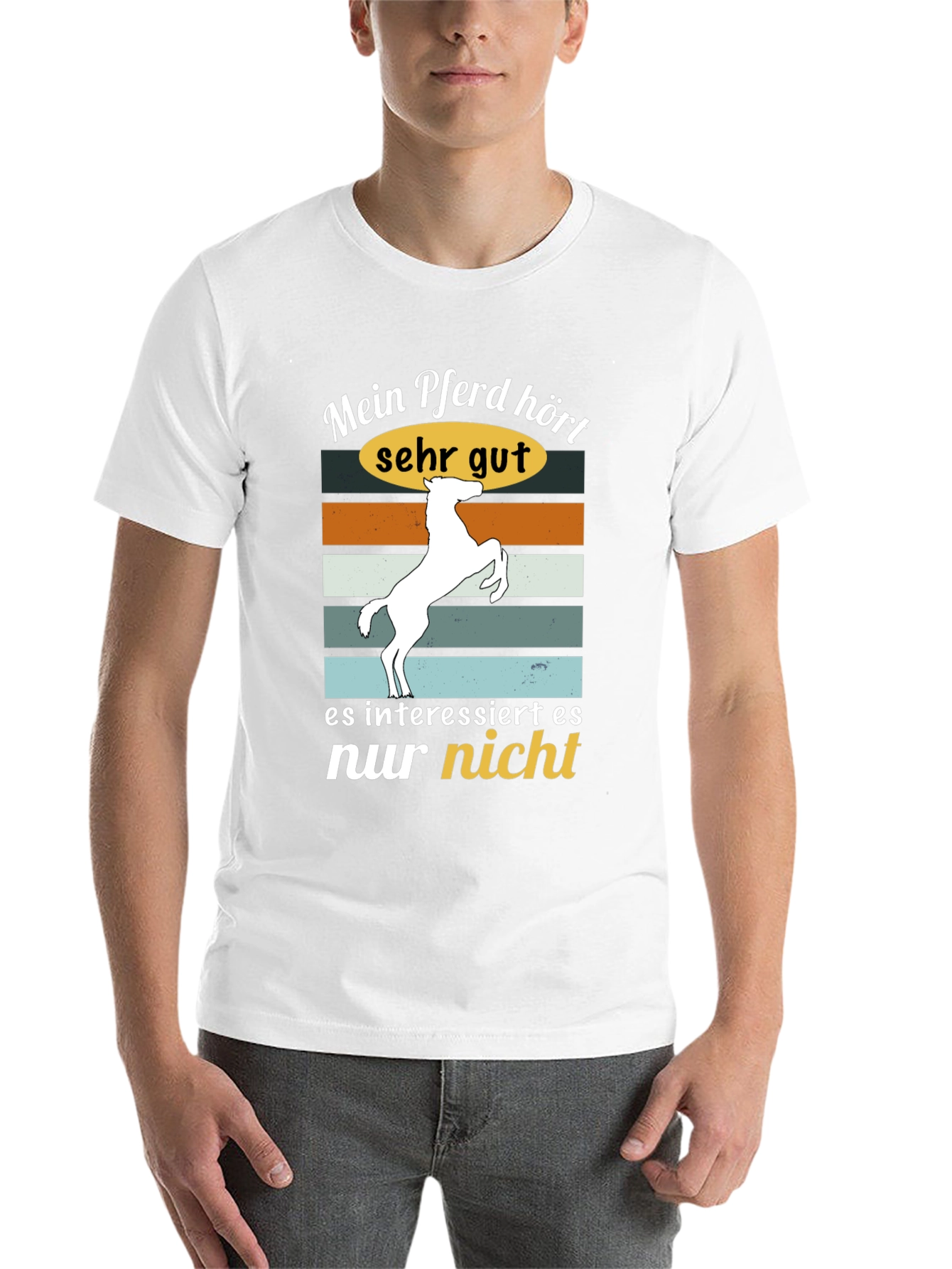 Black Funny Horse T-Shirt - Mein Pferd hört sehr gut view 14
