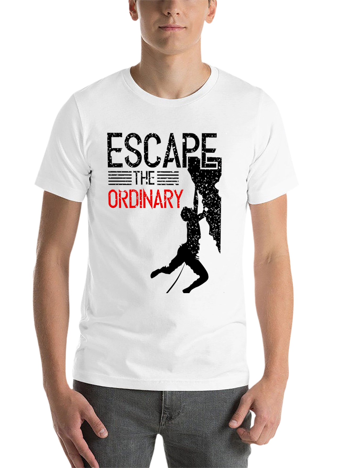 Black Escape the Ordinary Graphic Tee - Climbing Adventure view 14