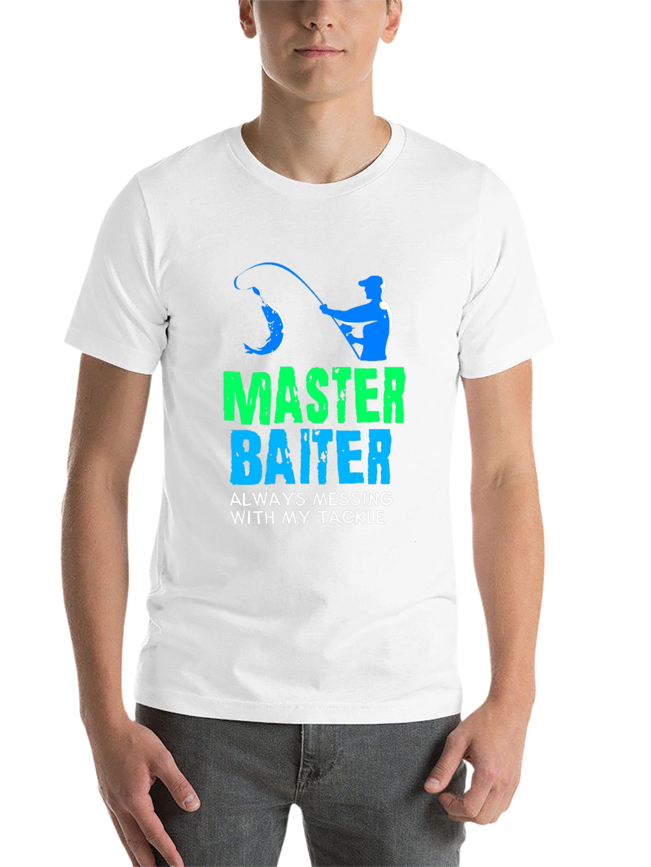 Black Master Baiter Fishing T-Shirt - Funny Angler Design view 14