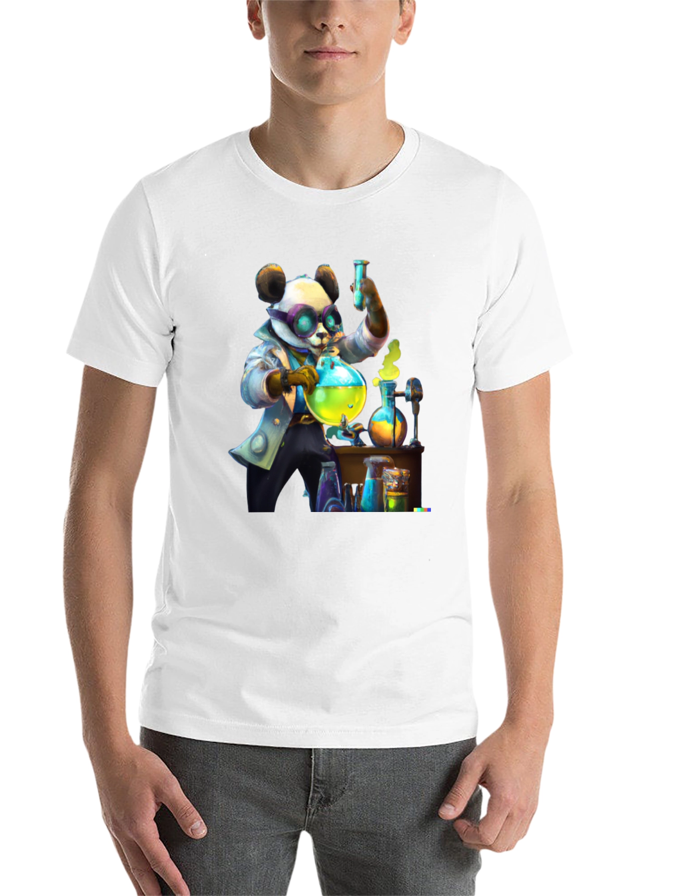Black Mad Scientist Panda T-Shirt view 14