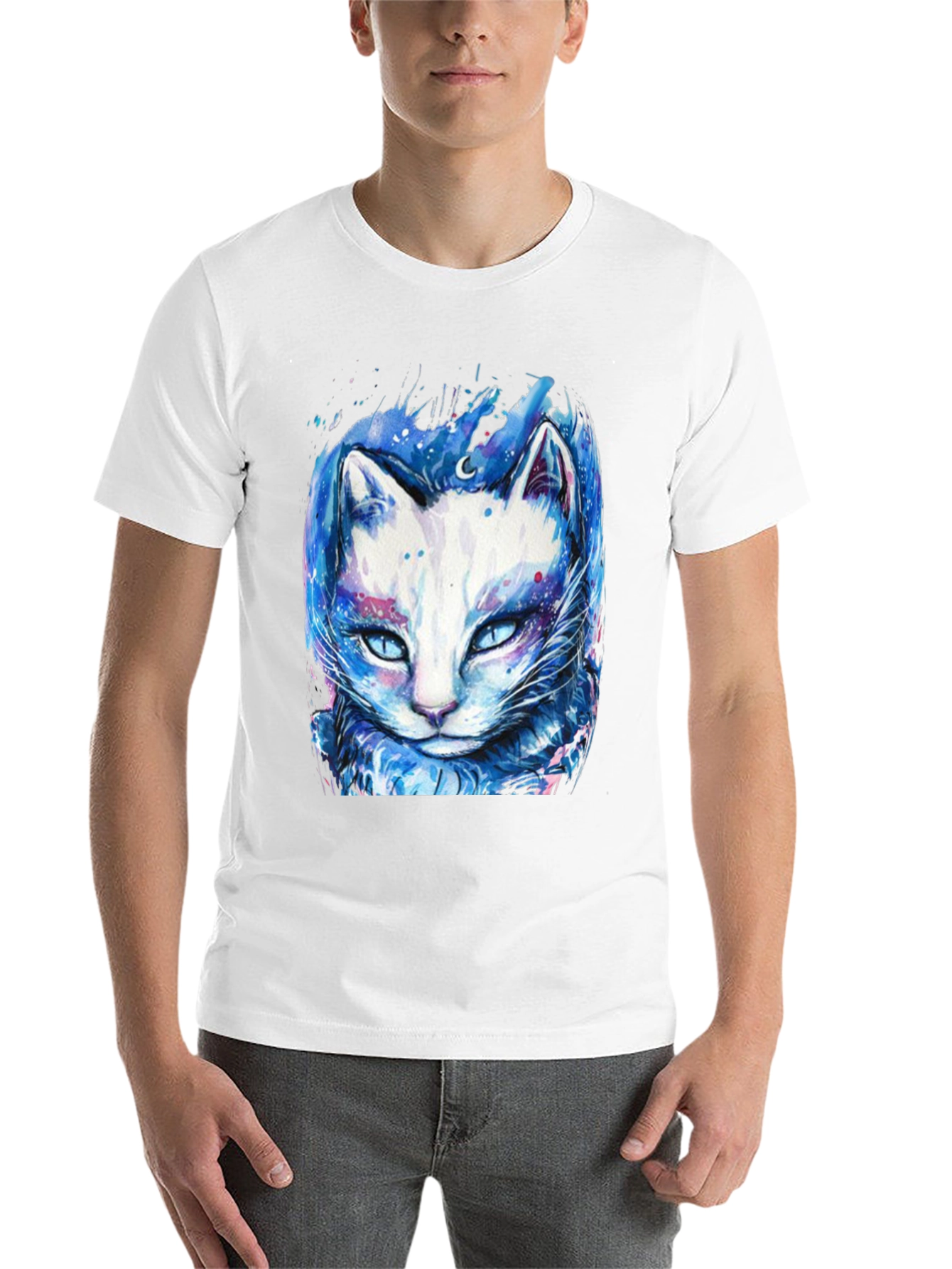Black Cosmic Cat Graphic Tee - Black T-Shirt view 14