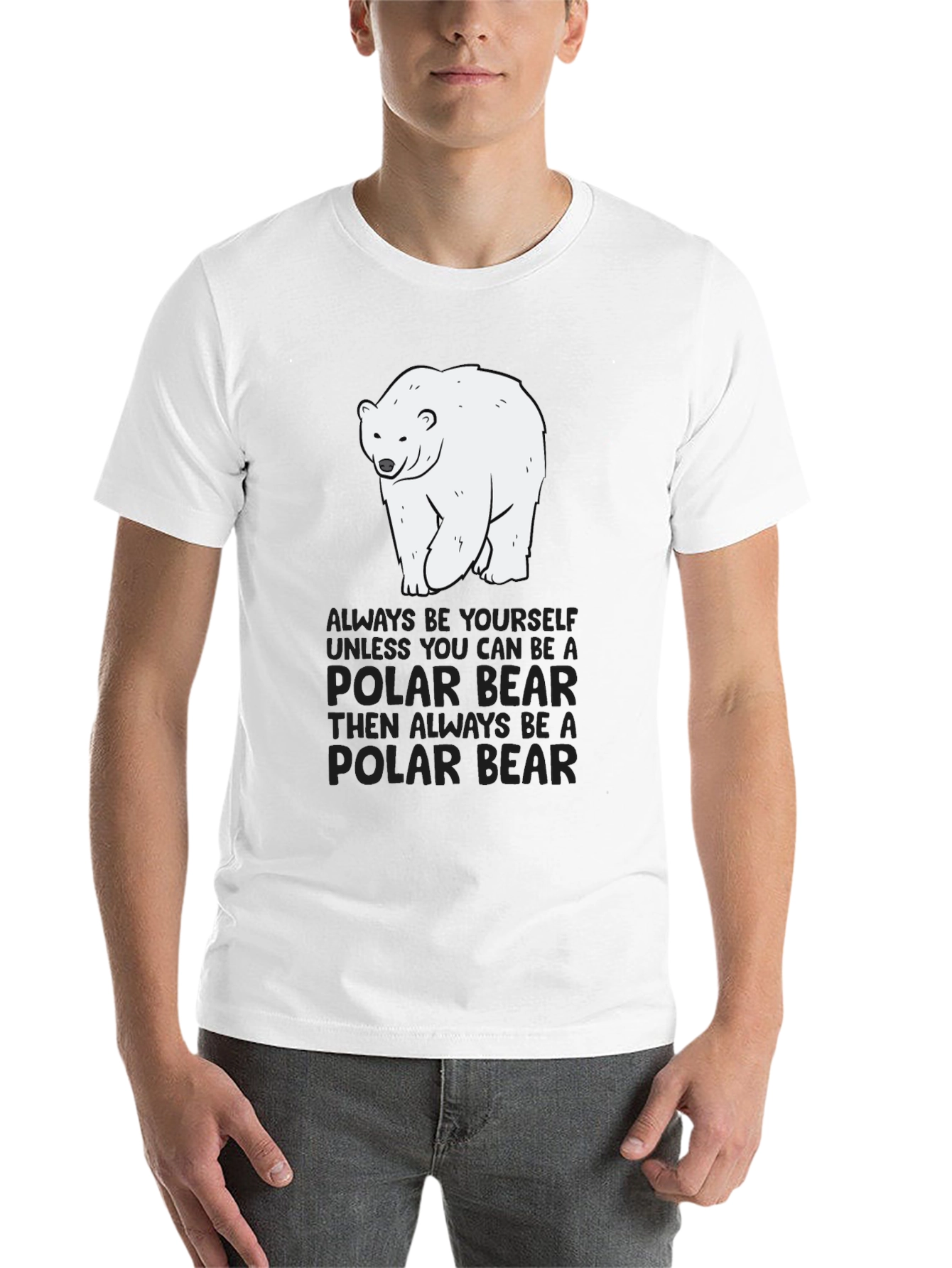 Black Polar Bear T-Shirt - Always Be Yourself Graphic Tee view 14