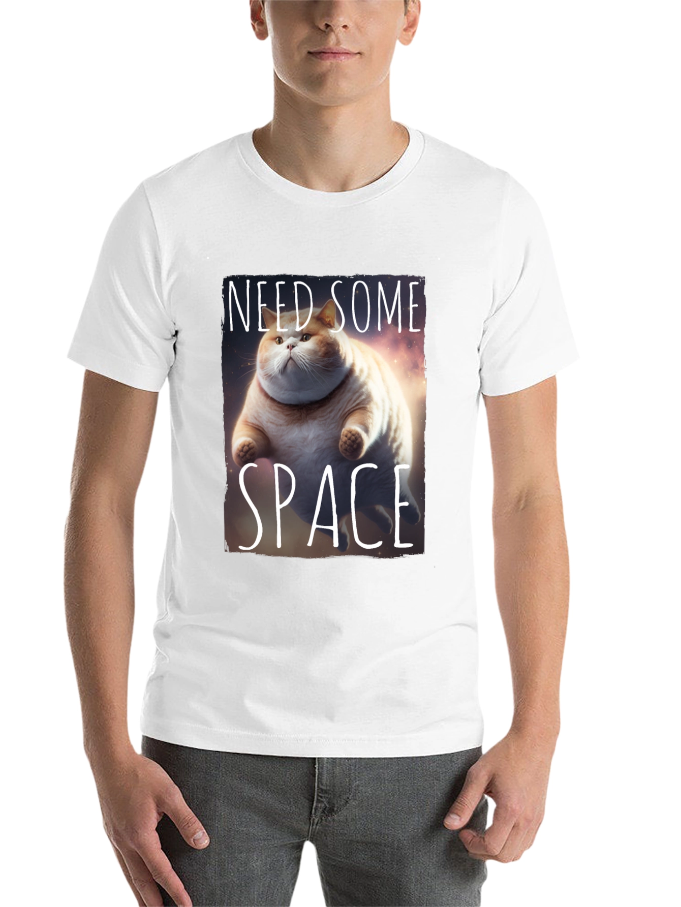 Black Need Some Space Cat T-Shirt view 14