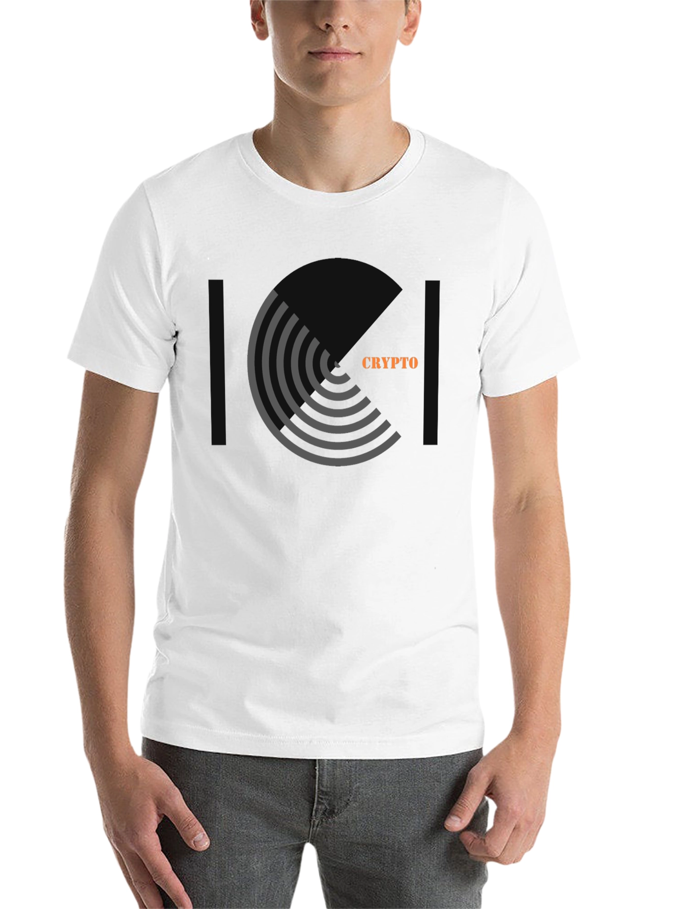 Black Crypto Graphic Tee - Modern Circular Design view 14