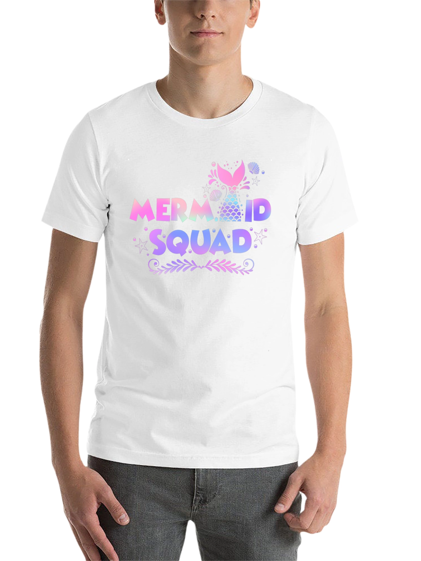 Black Mermaid Squad Tee - Black Cotton Crew Neck view 14