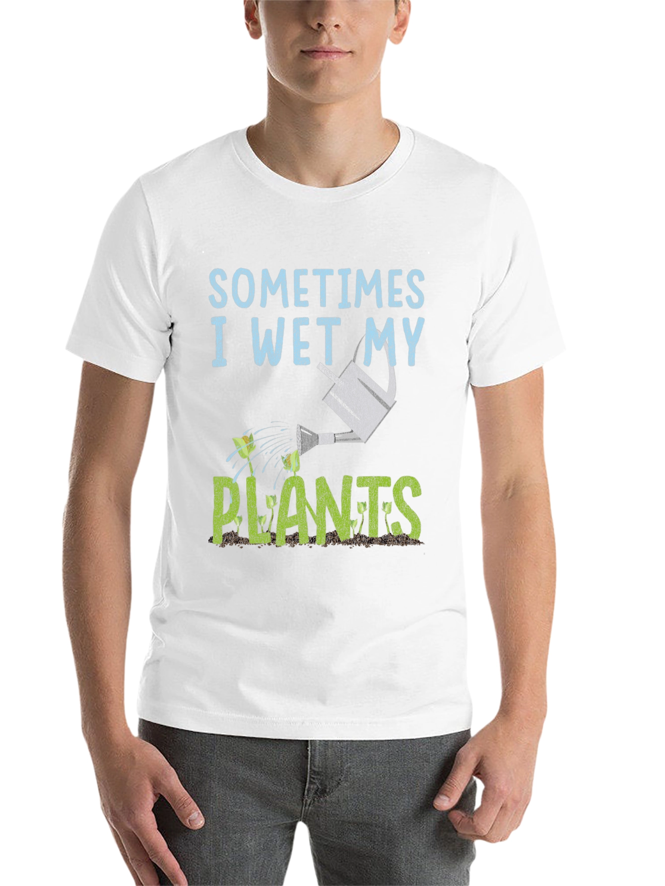 Black Funny Gardening T-Shirt - I Wet My Plants view 14
