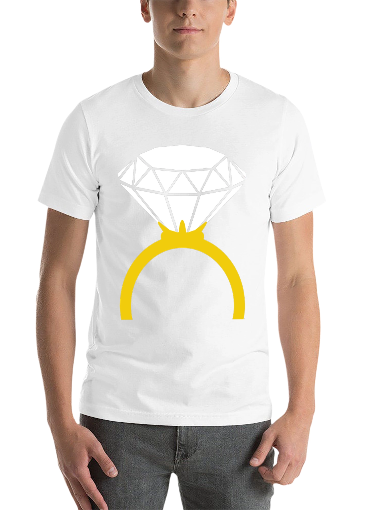 Black Diamond Ring Graphic Tee - Black Cotton Blend view 14