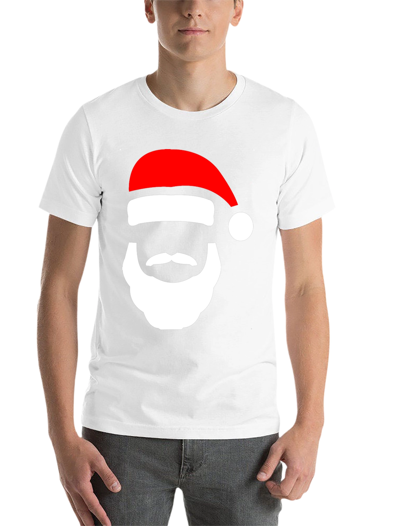 Festive Santa Face Graphic Tee - Holiday Cheer! - 14