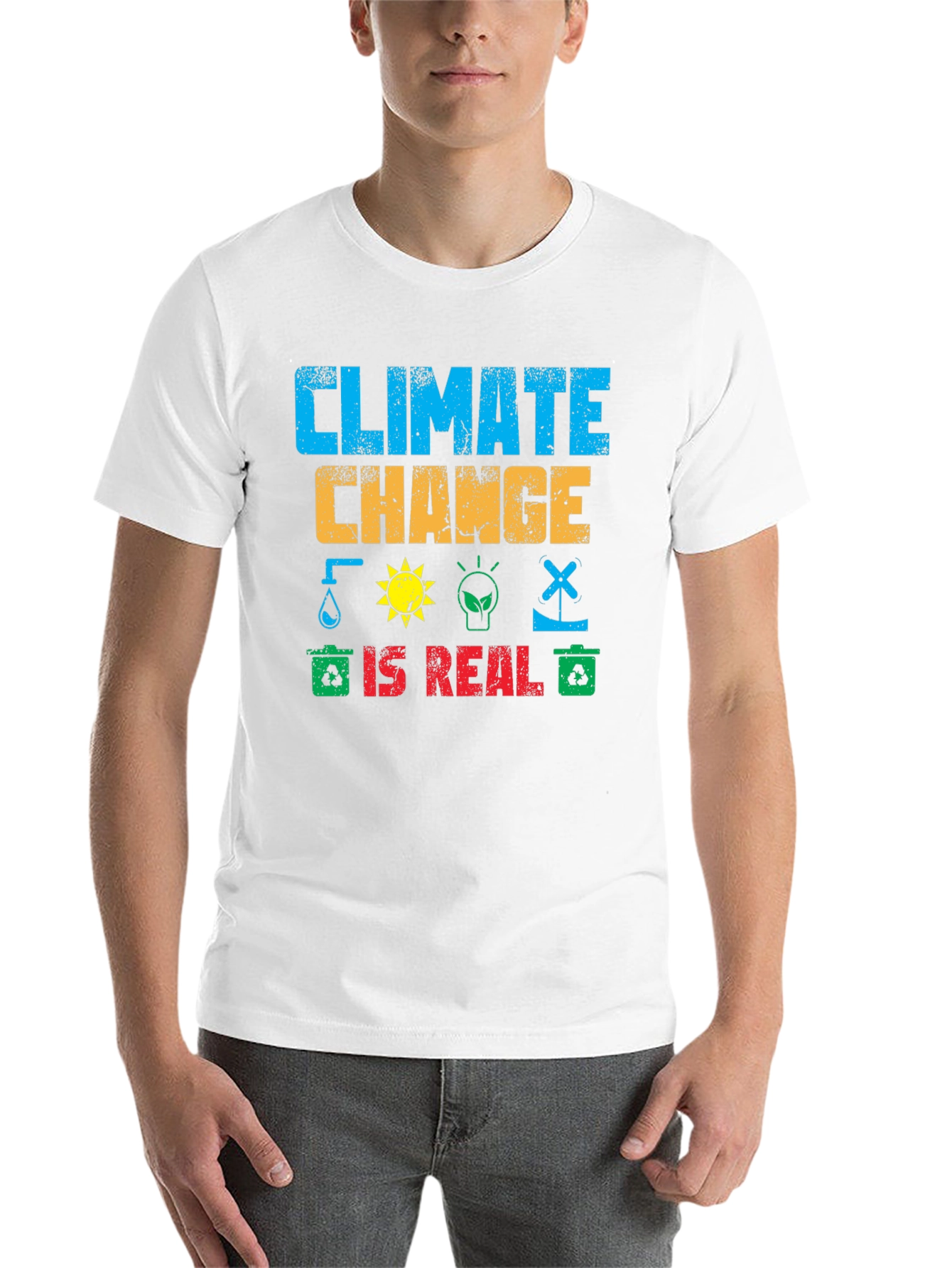 Black Climate Change is Real Graphic T-Shirt view 14