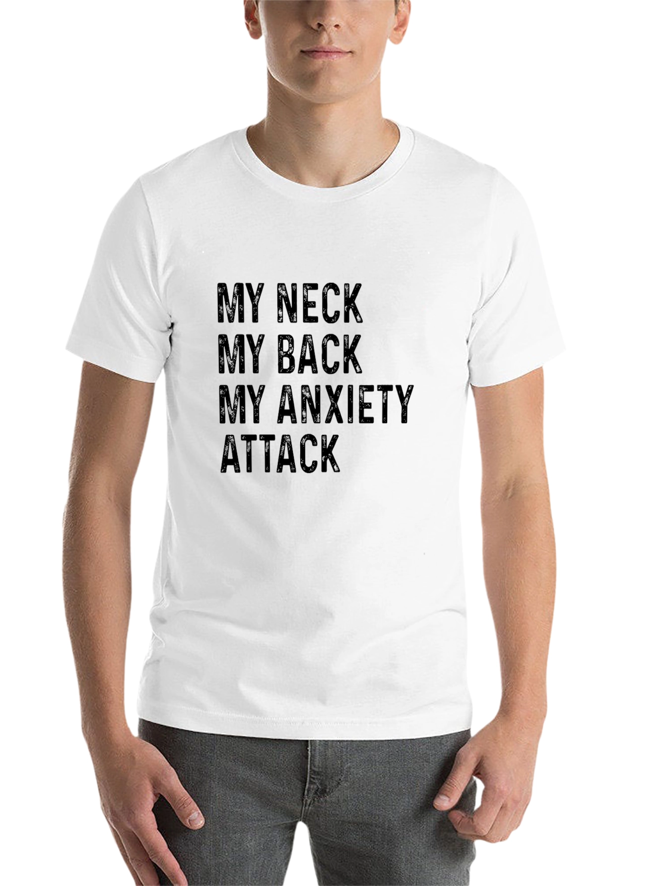 Black My Neck, My Back, My Anxiety Attack T-Shirt view 14
