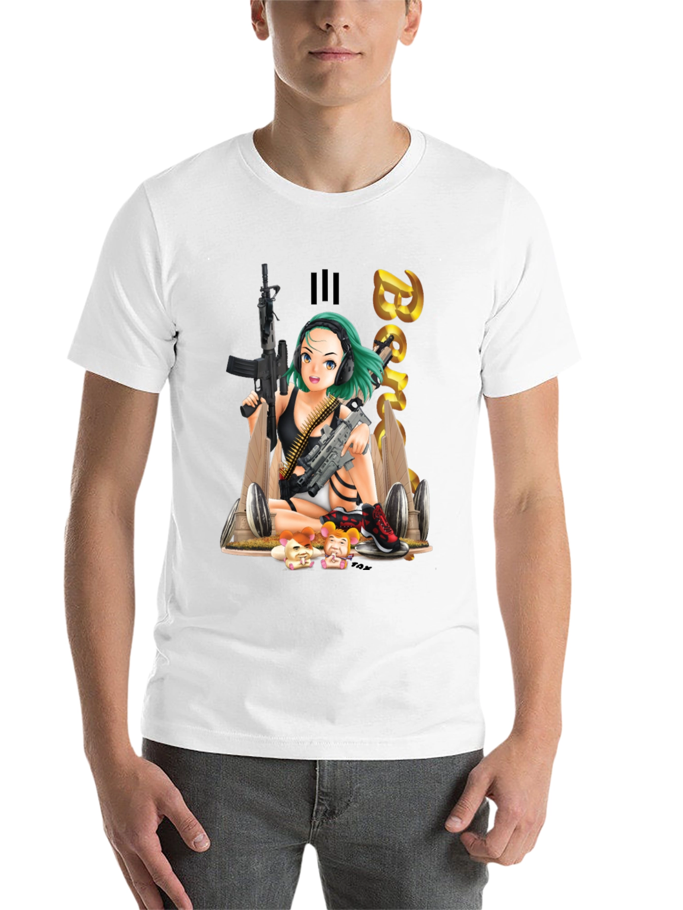 Black Anime Girl Graphic T-Shirt view 14