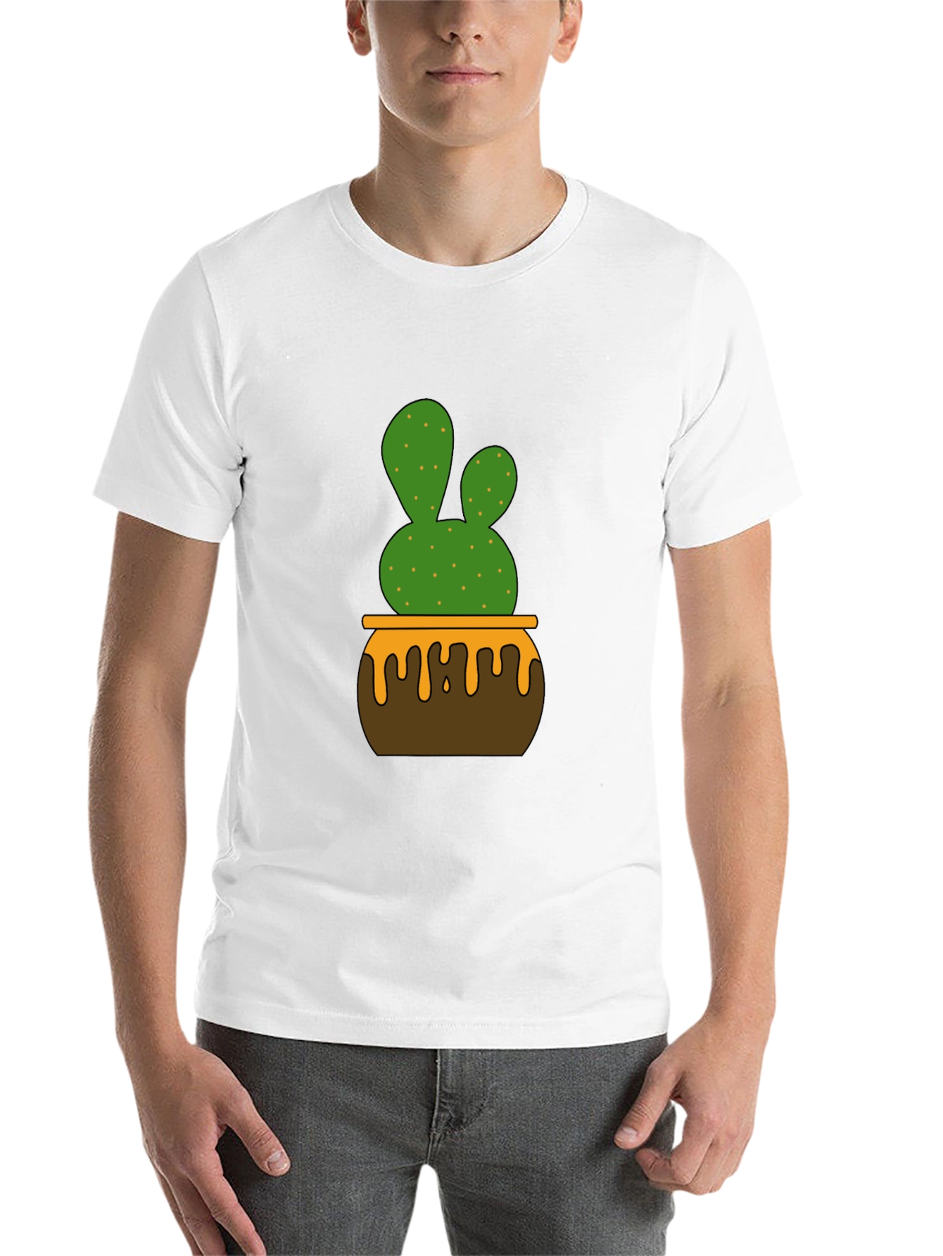 Black Cactus in Pot Graphic Tee - Stylish Unisex T-Shirt view 14