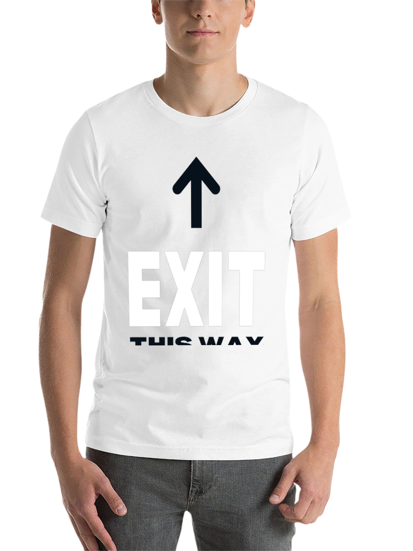 Black Exit This Way Graphic Tee - Black Cotton T-Shirt view 14