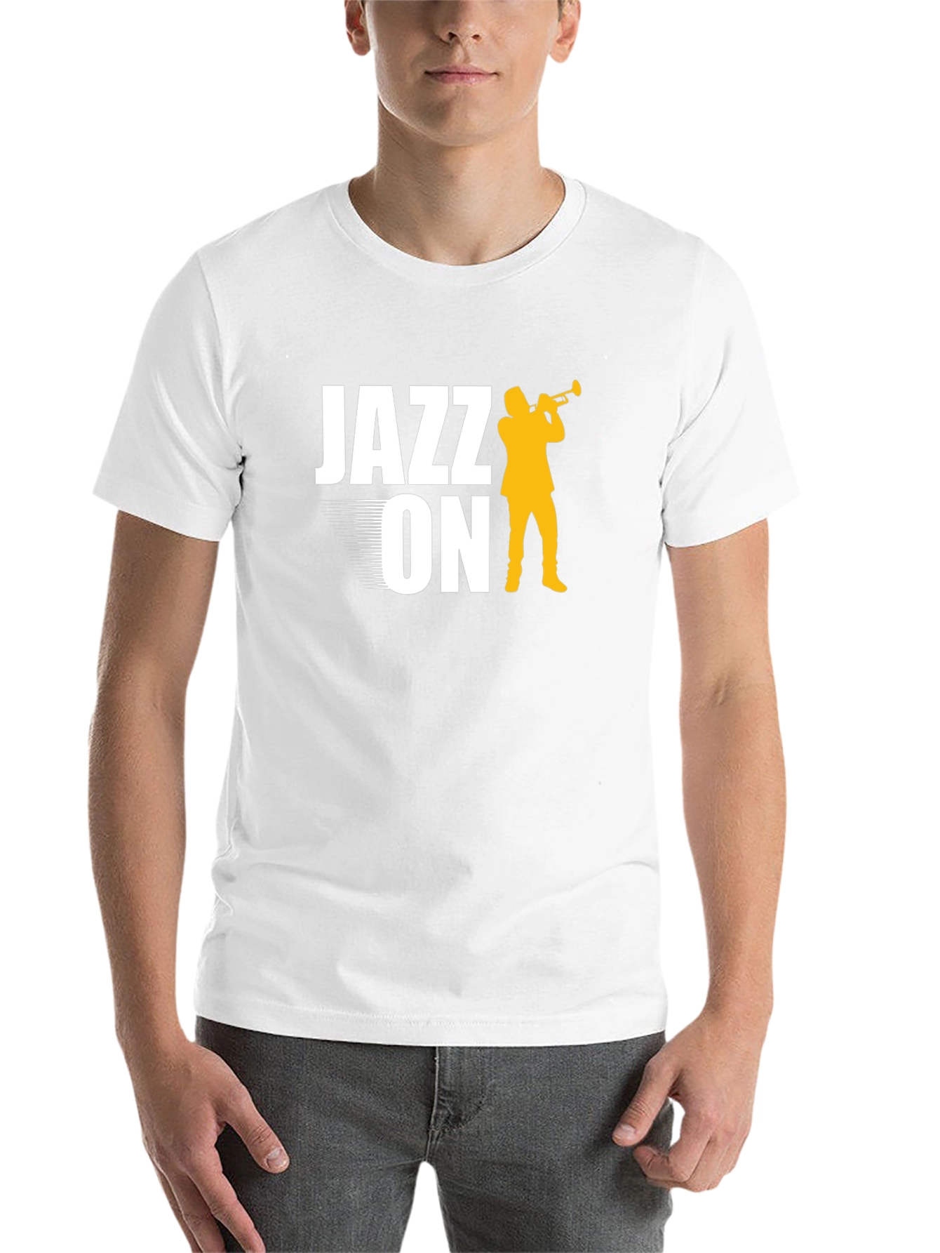 Black Jazz On Graphic Tee - Black Cotton T-Shirt view 14