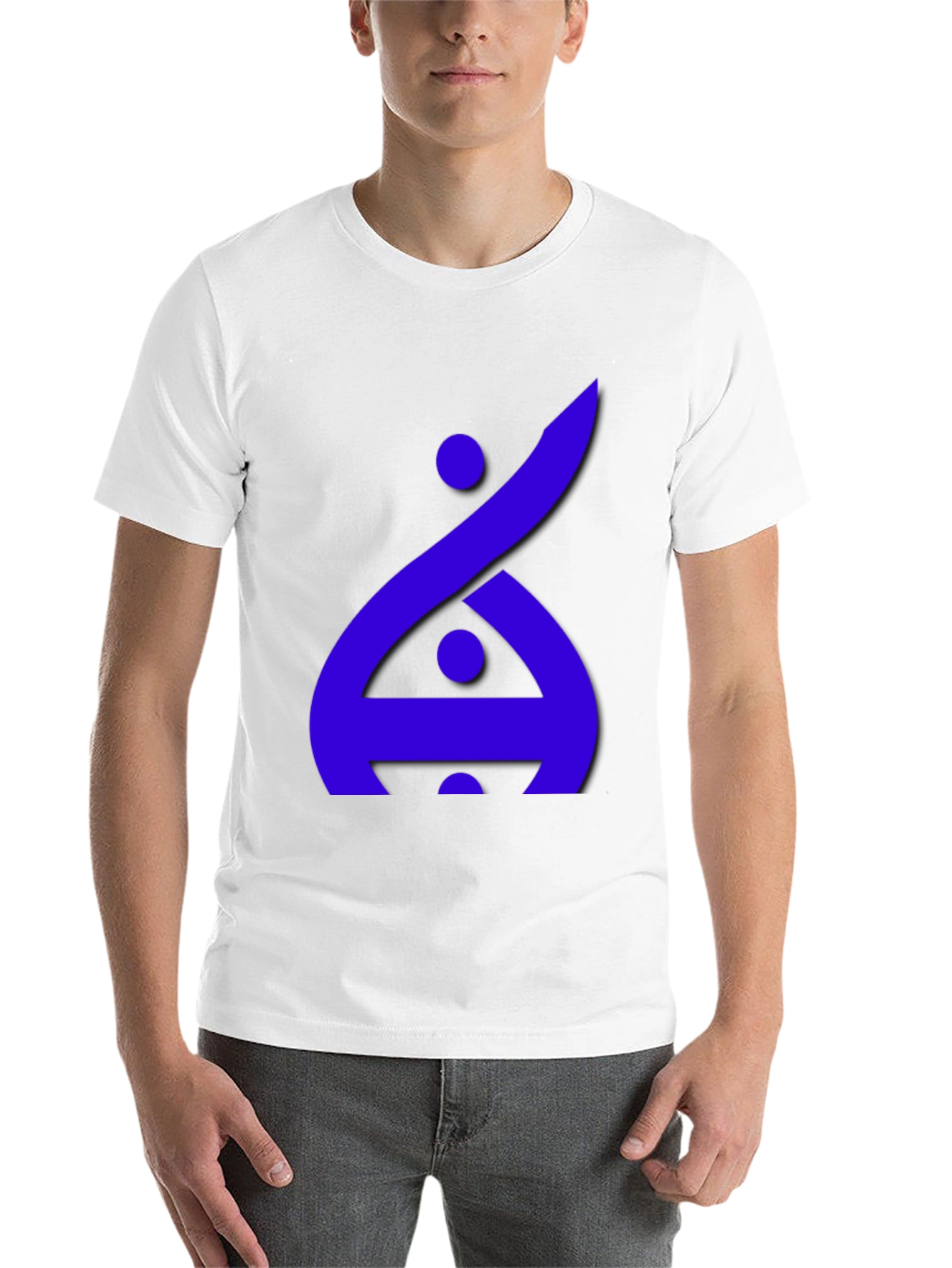 Black Modern Graphic Tee - Blue Abstract Design on Black view 14