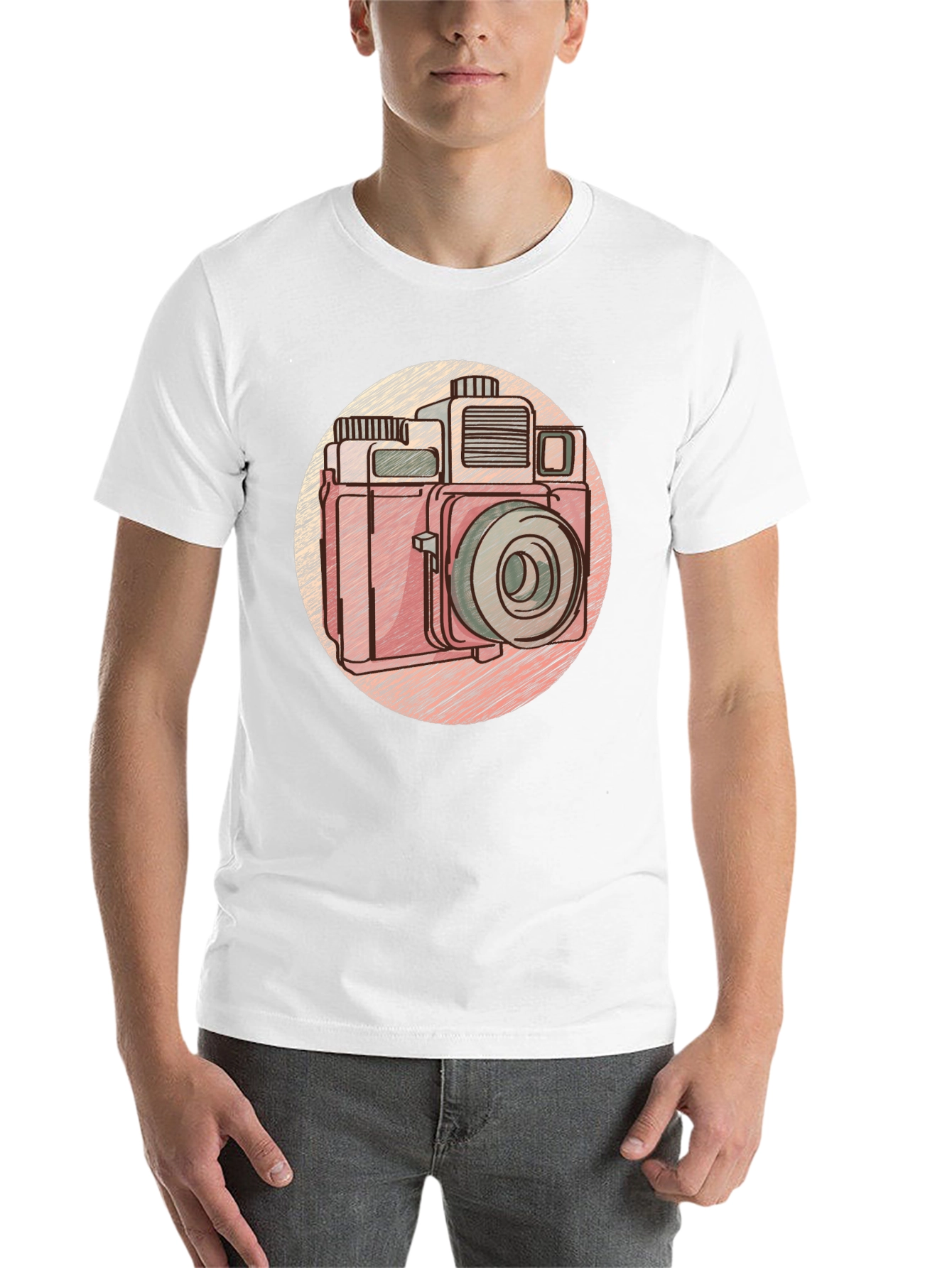 Black Retro Camera Graphic Tee - Vintage Style T-Shirt view 14