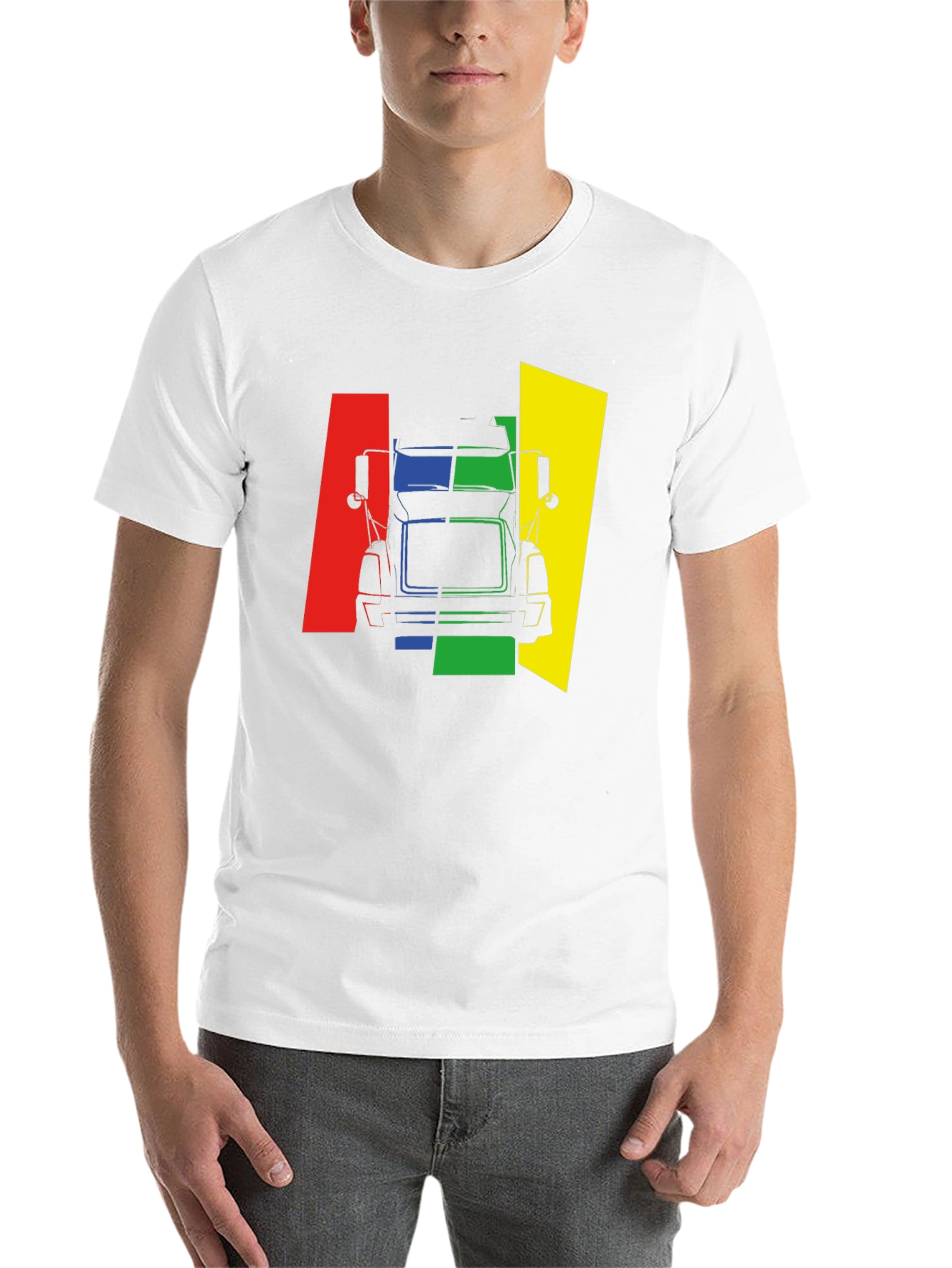 Black Truck Graphic Tee - Bold Color Block Design view 14