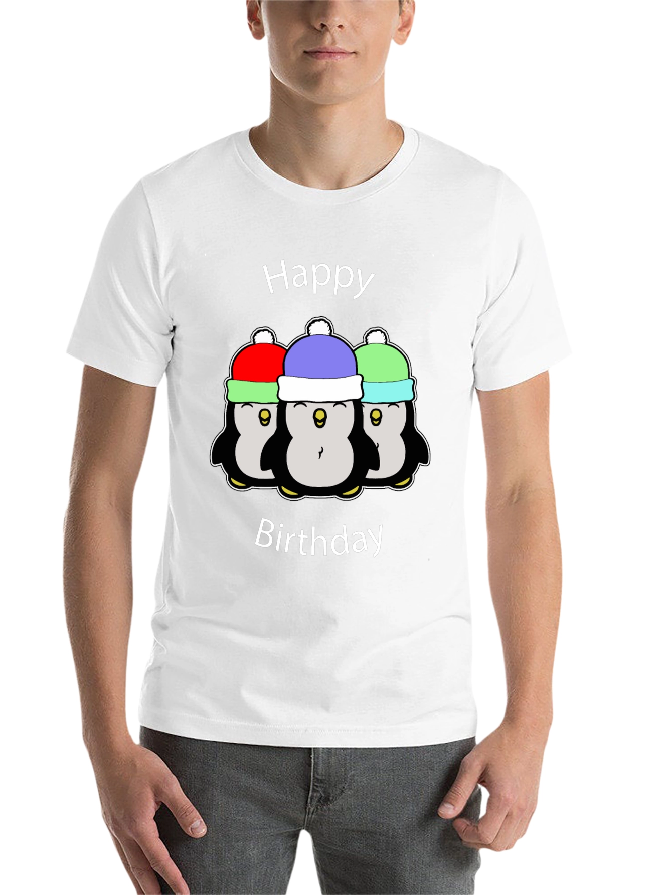 Black Penguin Birthday T-Shirt - Fun Party Tee view 14