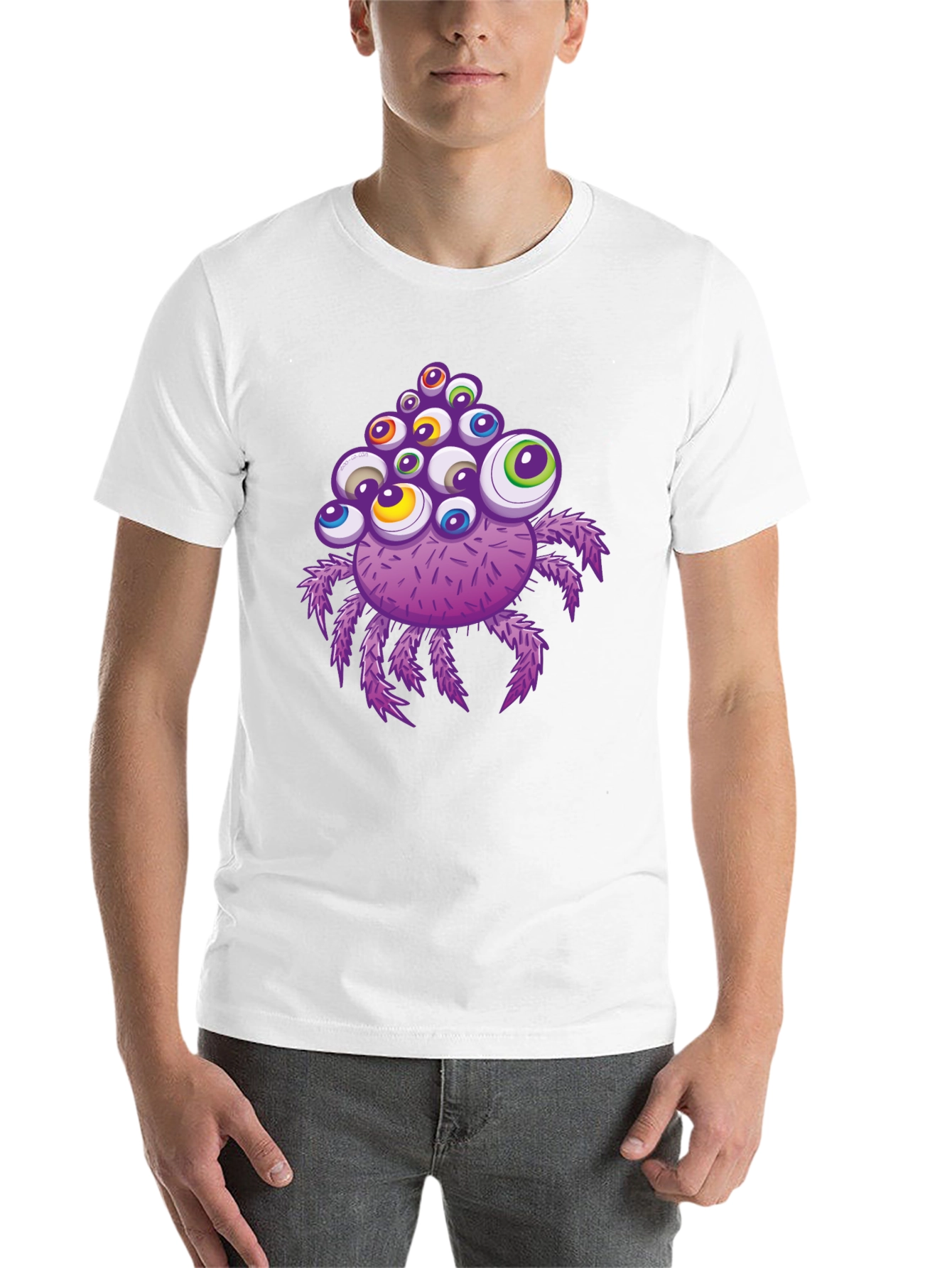 Black Eye-Catching Spider Graphic T-Shirt view 14