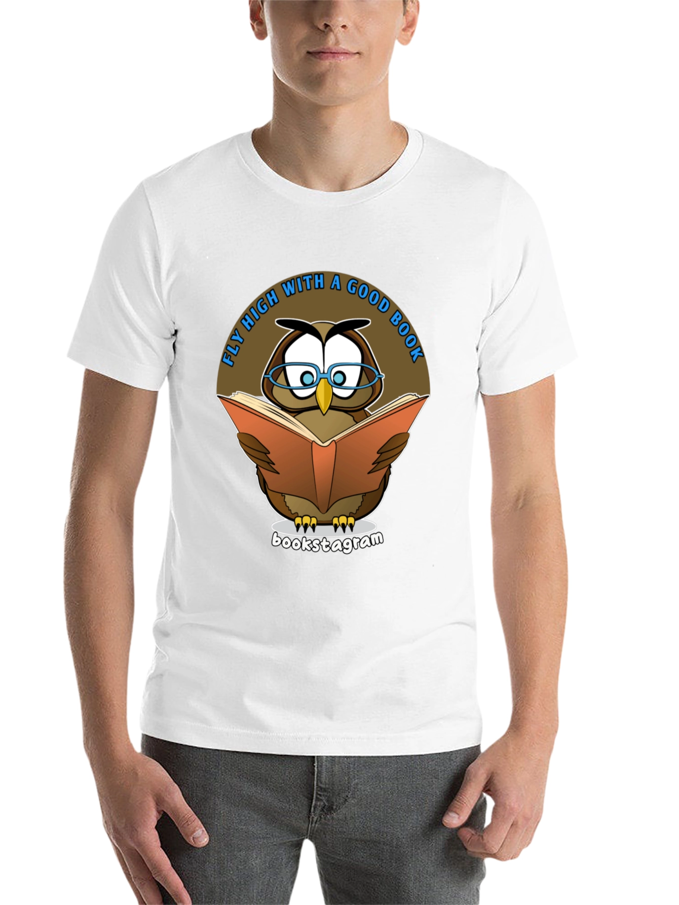 Black Fly High With A Good Book Owl T-Shirt view 14