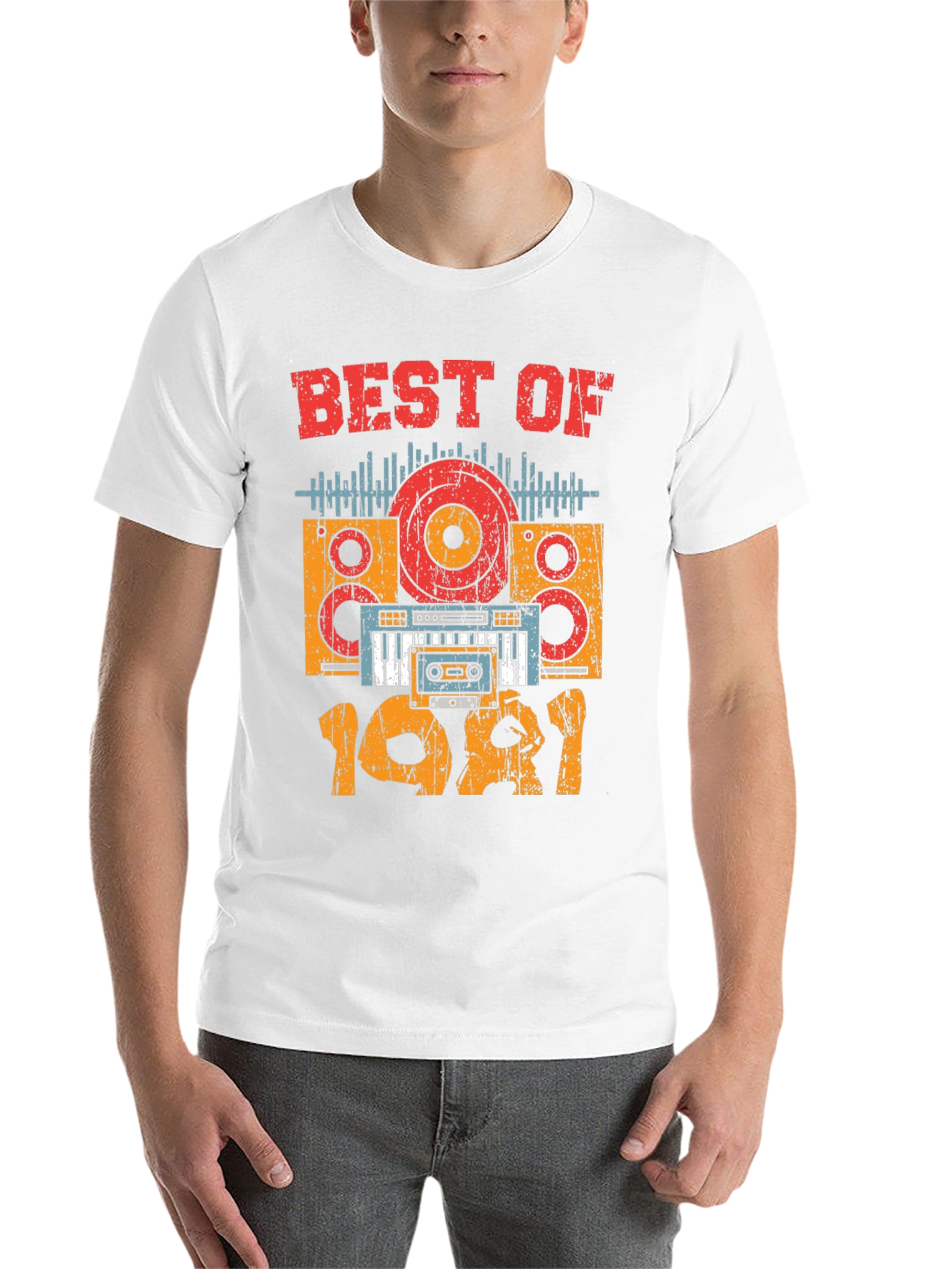 Black Best of 1981 Retro Music T-Shirt view 14