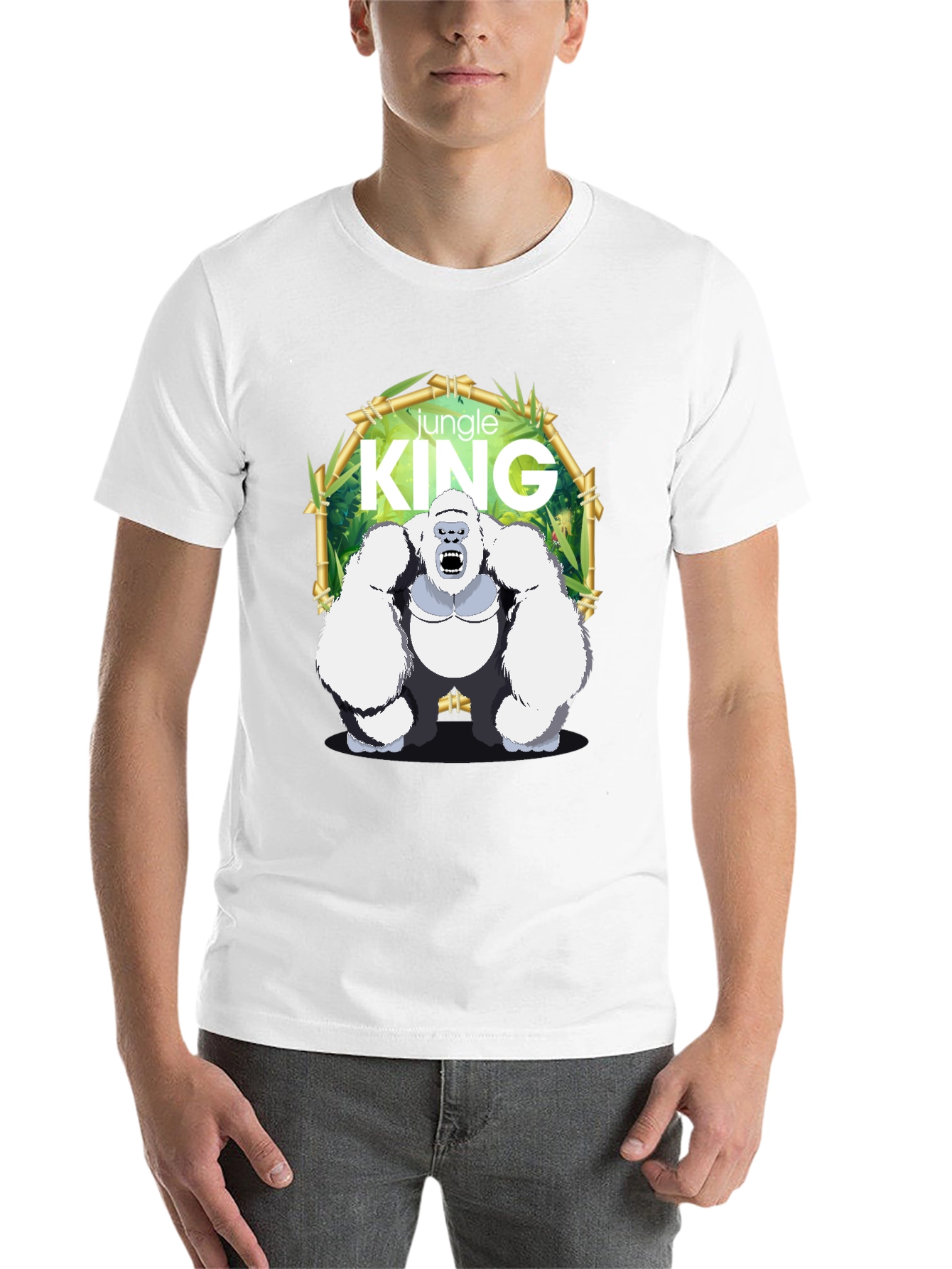 Black Jungle King Gorilla Graphic T-Shirt view 14
