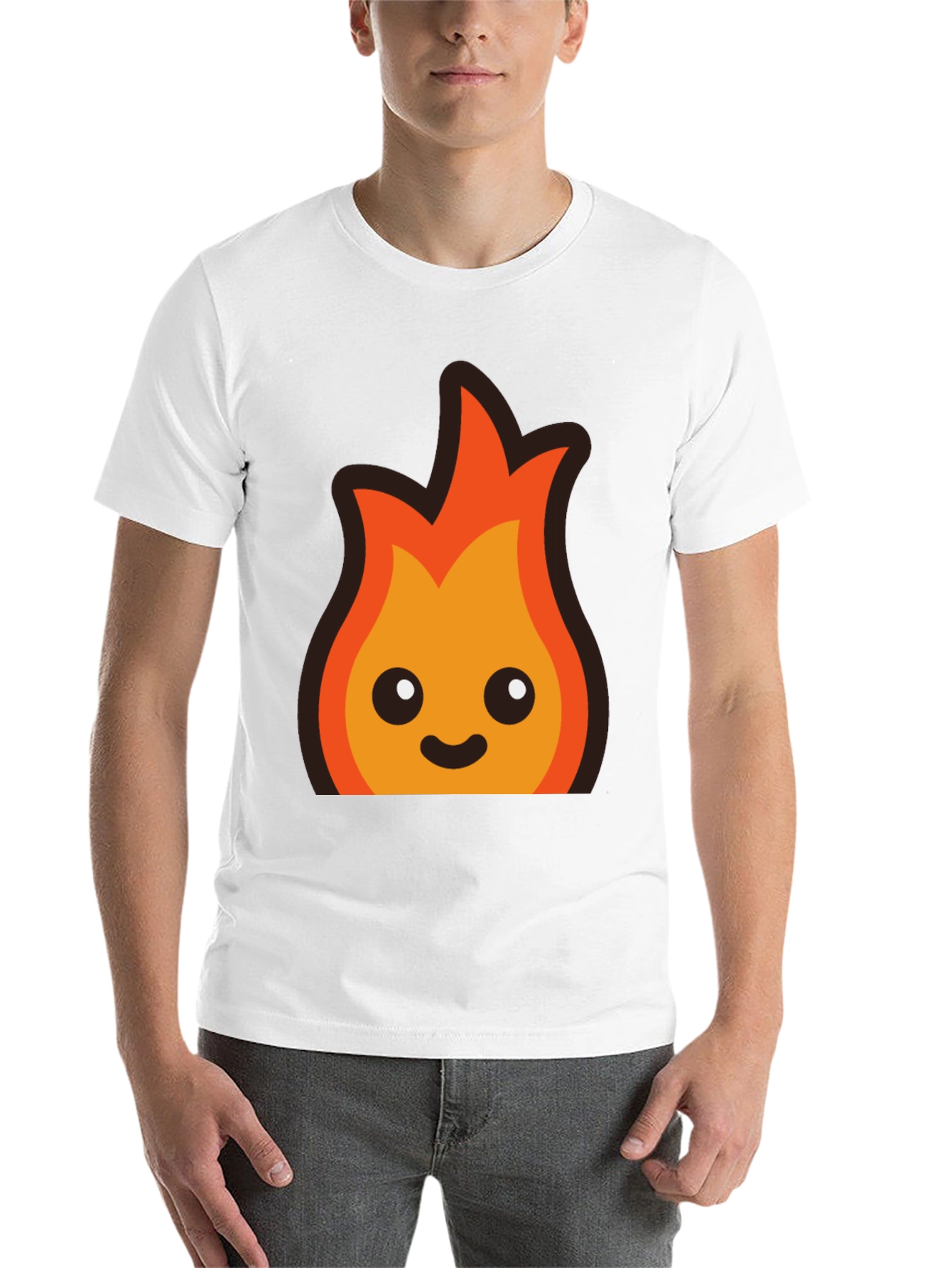 Black Cute Flame Graphic Black T-Shirt view 14