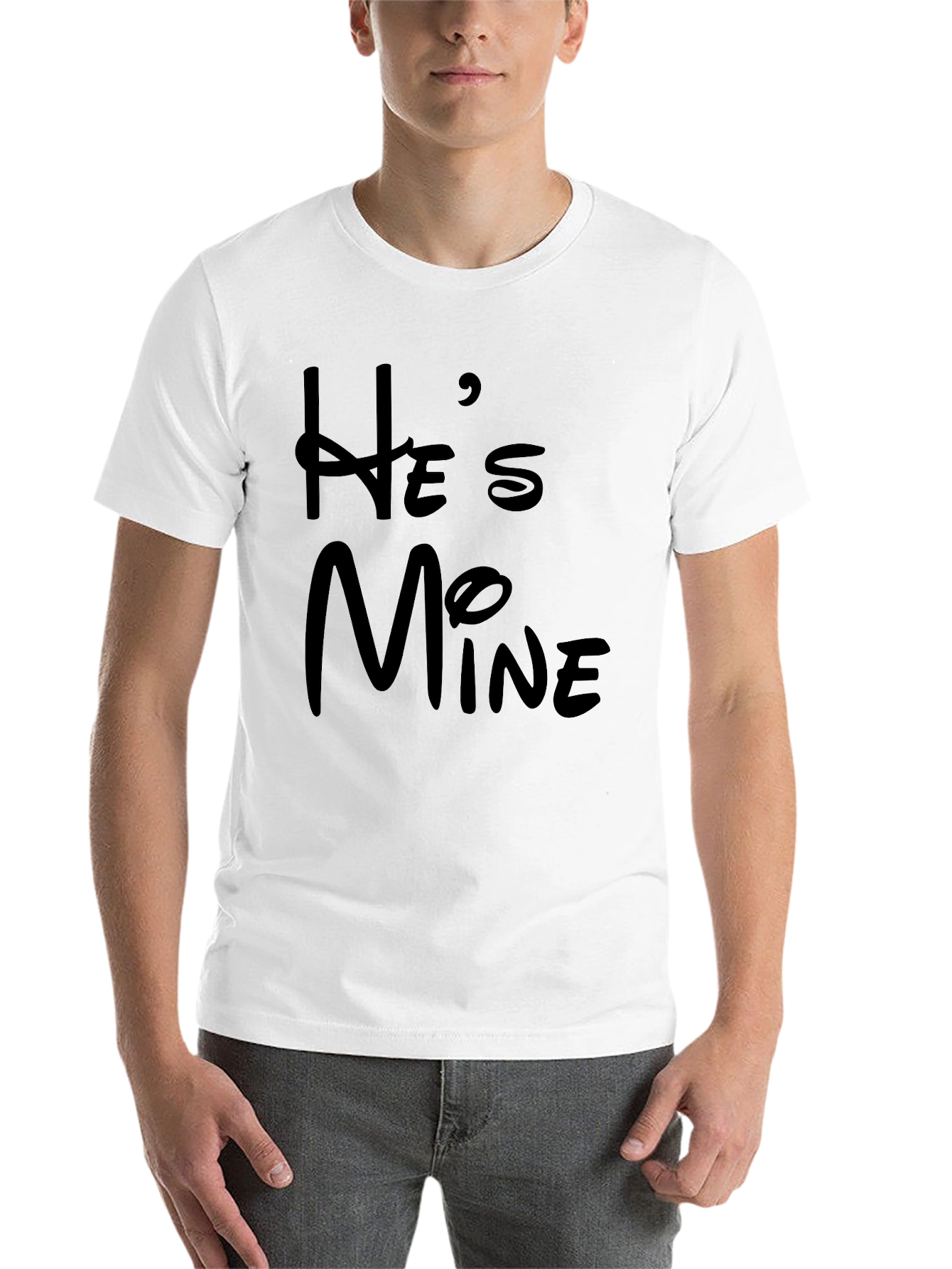 Black He's Mine Black Graphic Tee for Men view 14