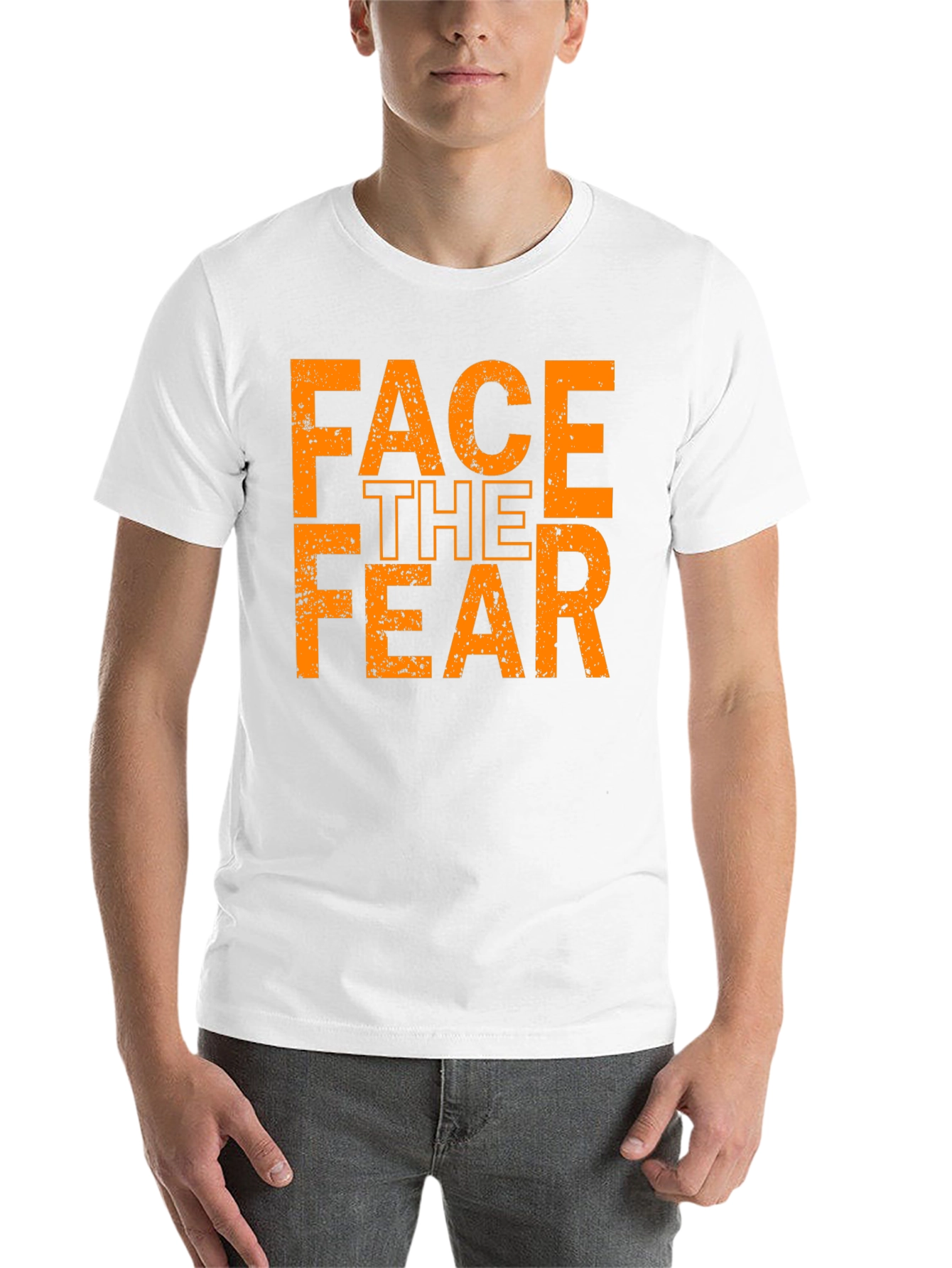 Black Face The Fear Graphic Tee - Black Cotton T-Shirt view 14