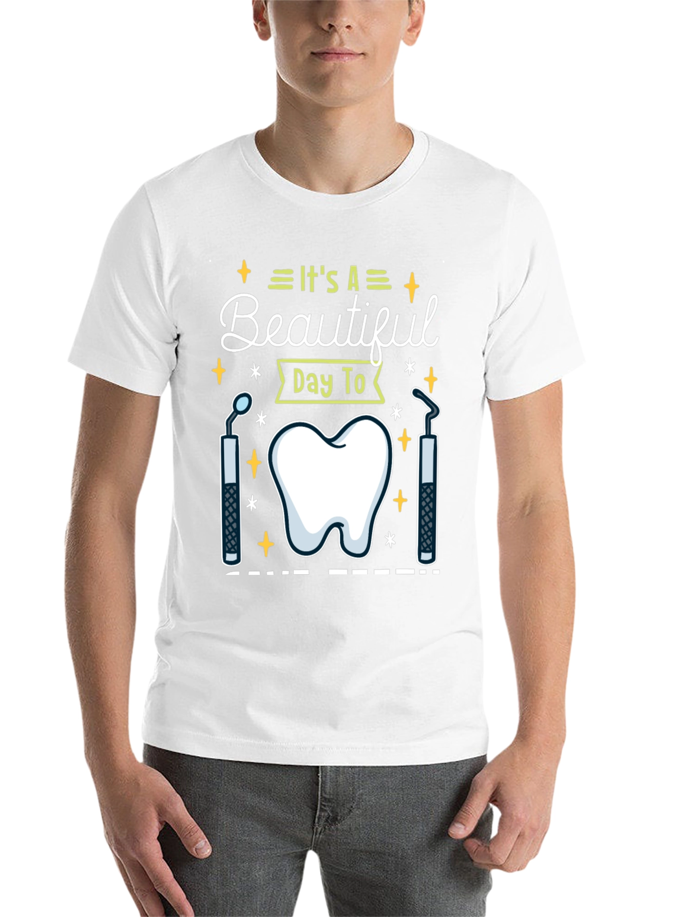 Black Dental Hygienist T-Shirt - It's A Beautiful Day To view 14