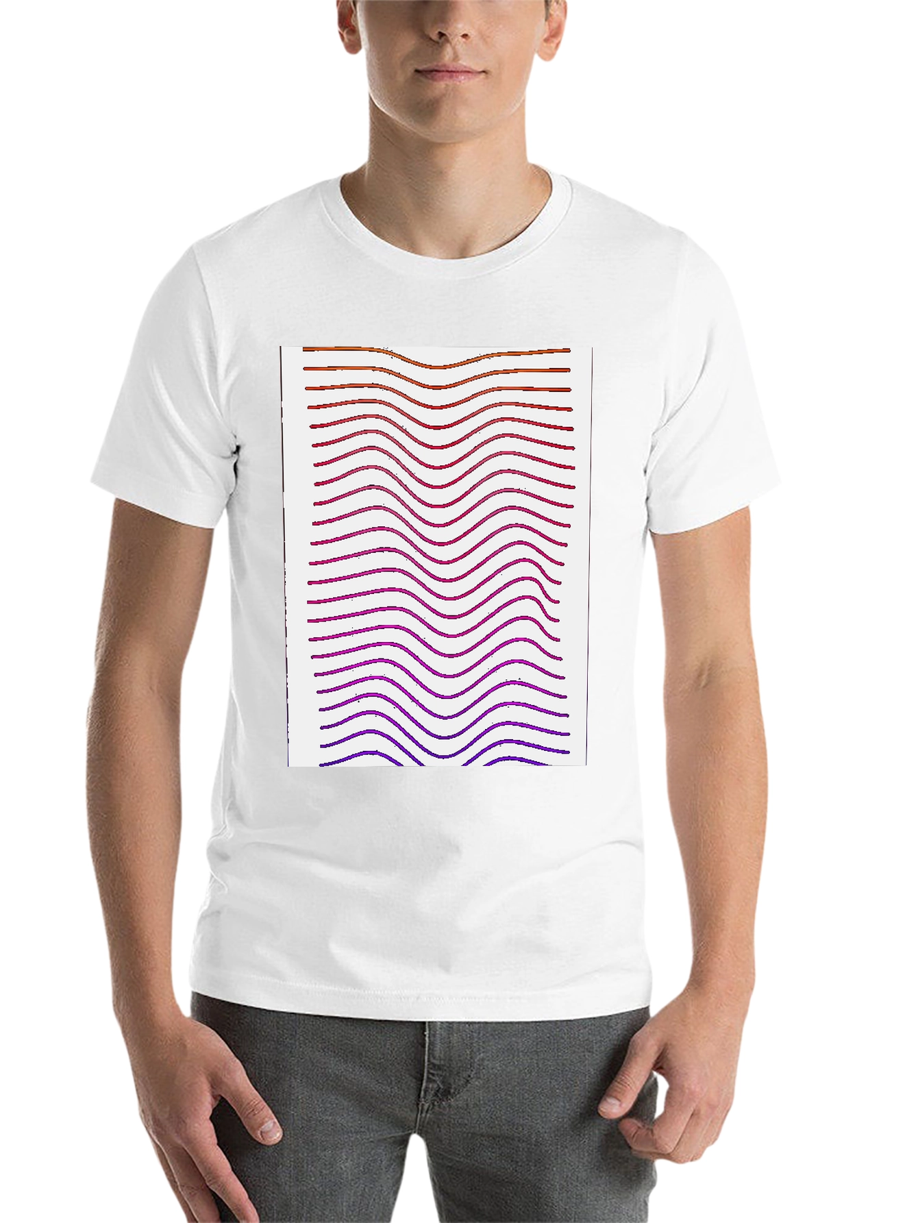 Black Abstract Wave Pattern Tee view 14