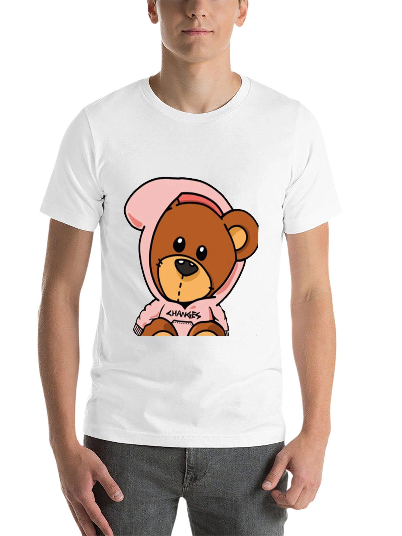 Black Cartoon Bear Graphic Tee view 14
