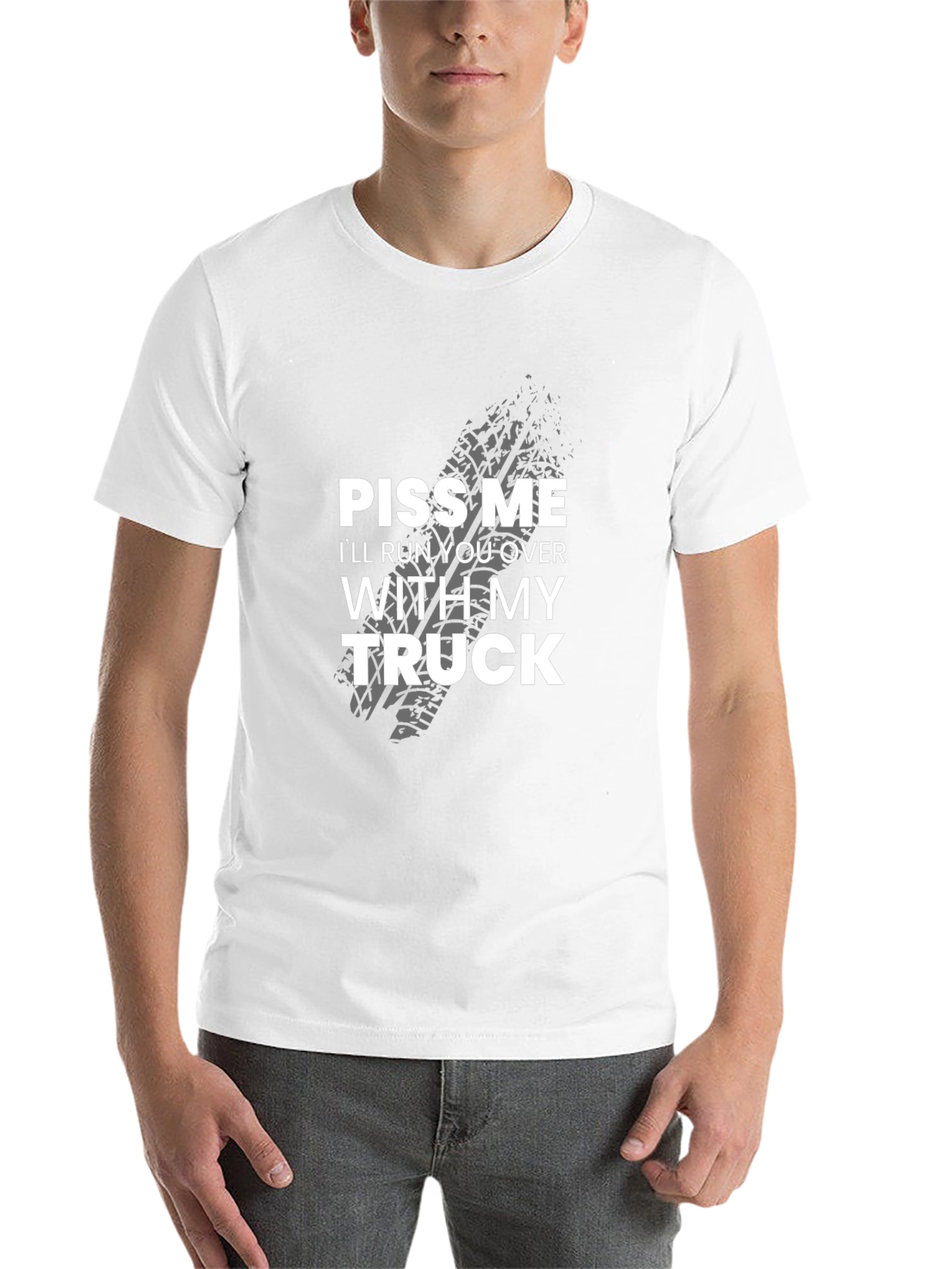 Black Piss Me Off Truck Graphic Tee - Bold Statement T-Shirt view 14