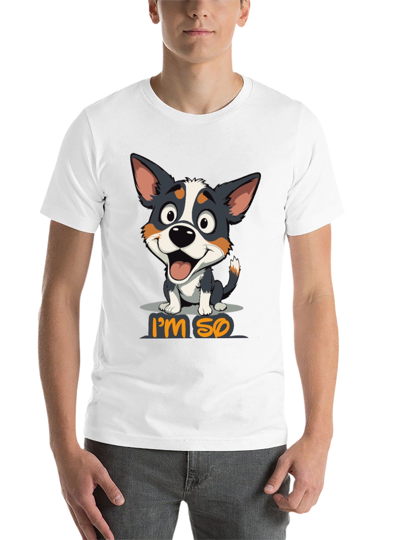 Black I'm So Happy Dog Graphic T-Shirt view 14