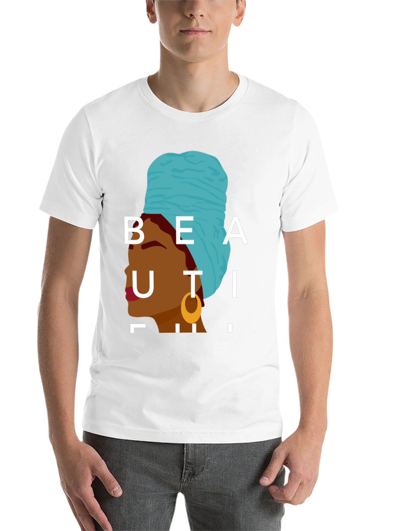 Black Beautiful Woman Graphic Tee - Stylish Black T-Shirt view 14